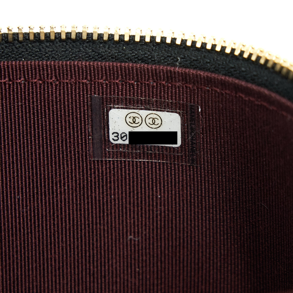 Chanel Long Vanity With Chain Lambskin Black L