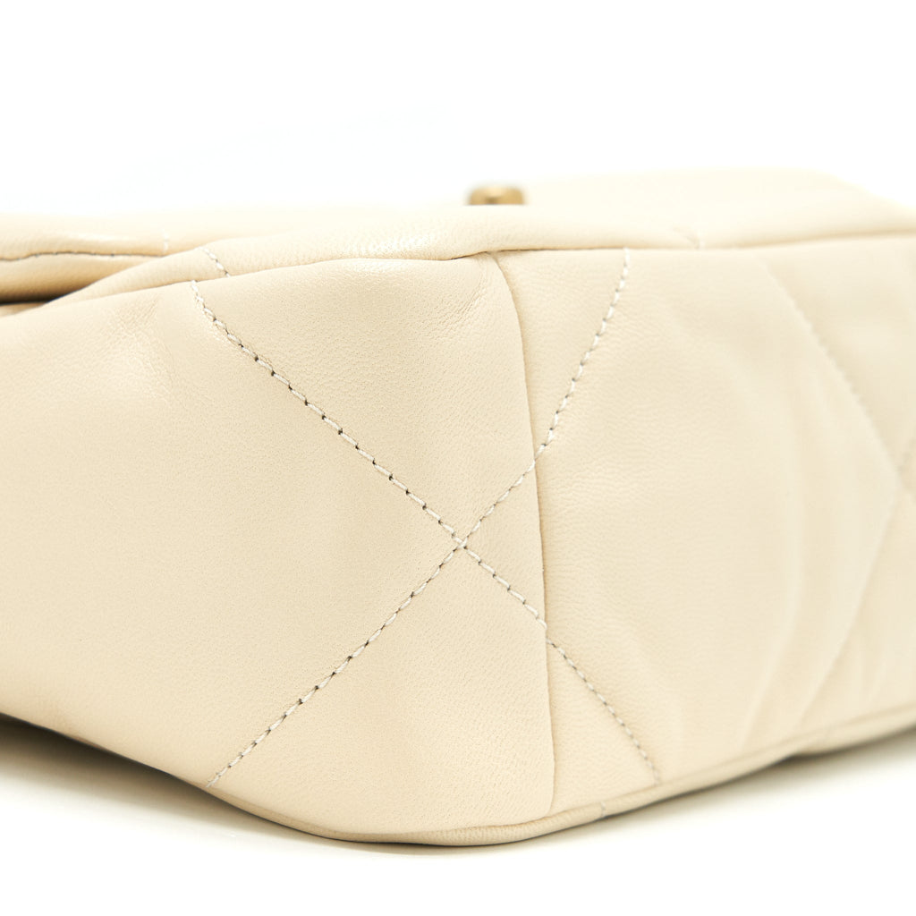 Chanel Small 19 Bag 19K Shiny Goatskin Beige