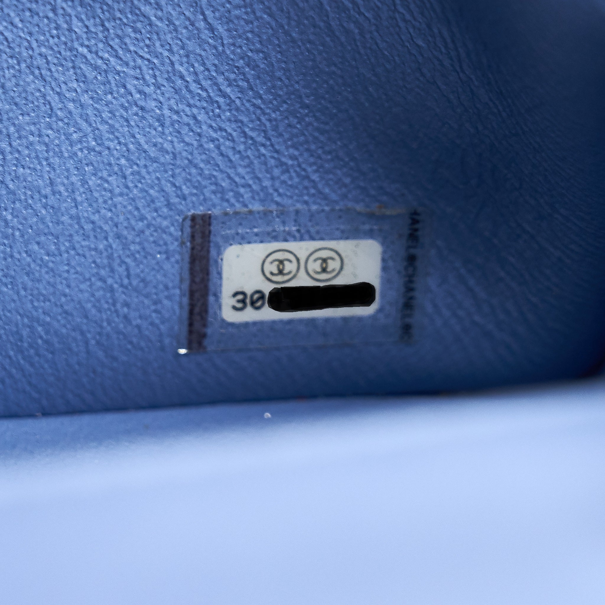 CHANEL LAMBSKIN RECTANGULAR MINI FLAP BAG IN ICE BLUE