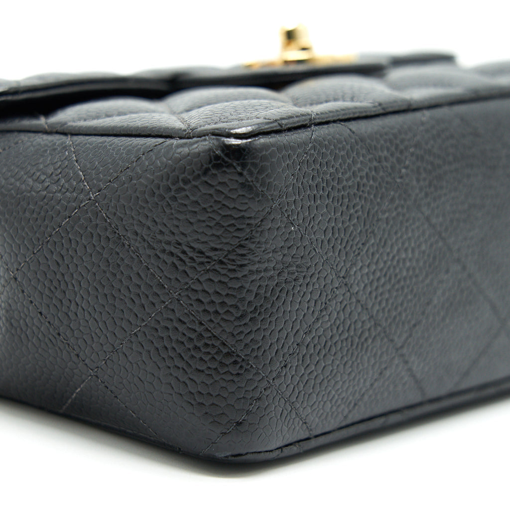 Chanel Vintage Mini Square Flap Bag Caviar Black