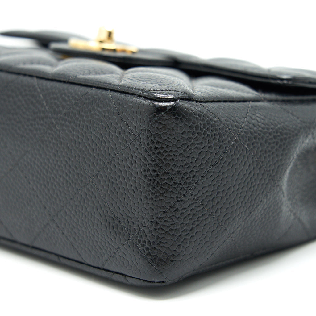 Chanel Vintage Mini Square Flap Bag Caviar Black
