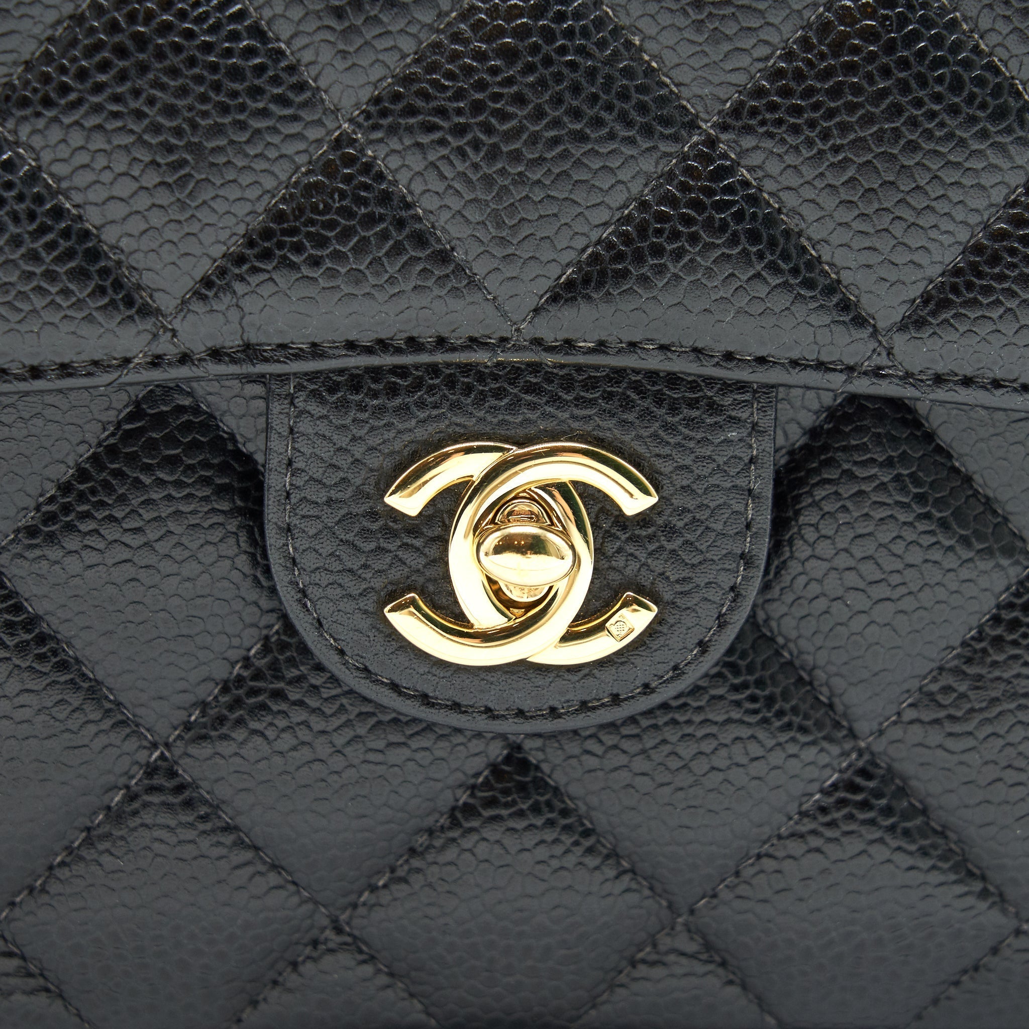 Chanel Vintage Mini Square Flap Bag Caviar Black