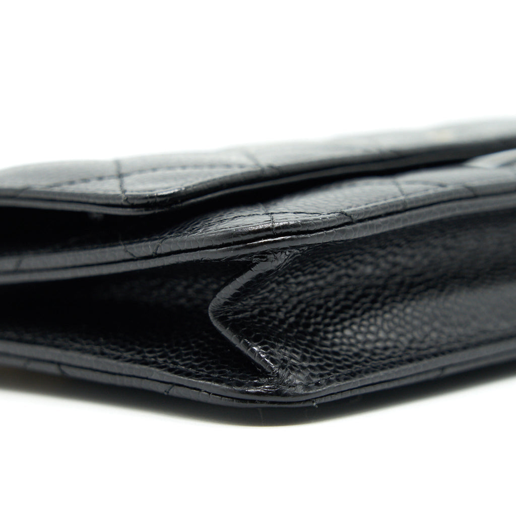 CHANEL WALLET ON CHAIN CAVIER BLACK WITH