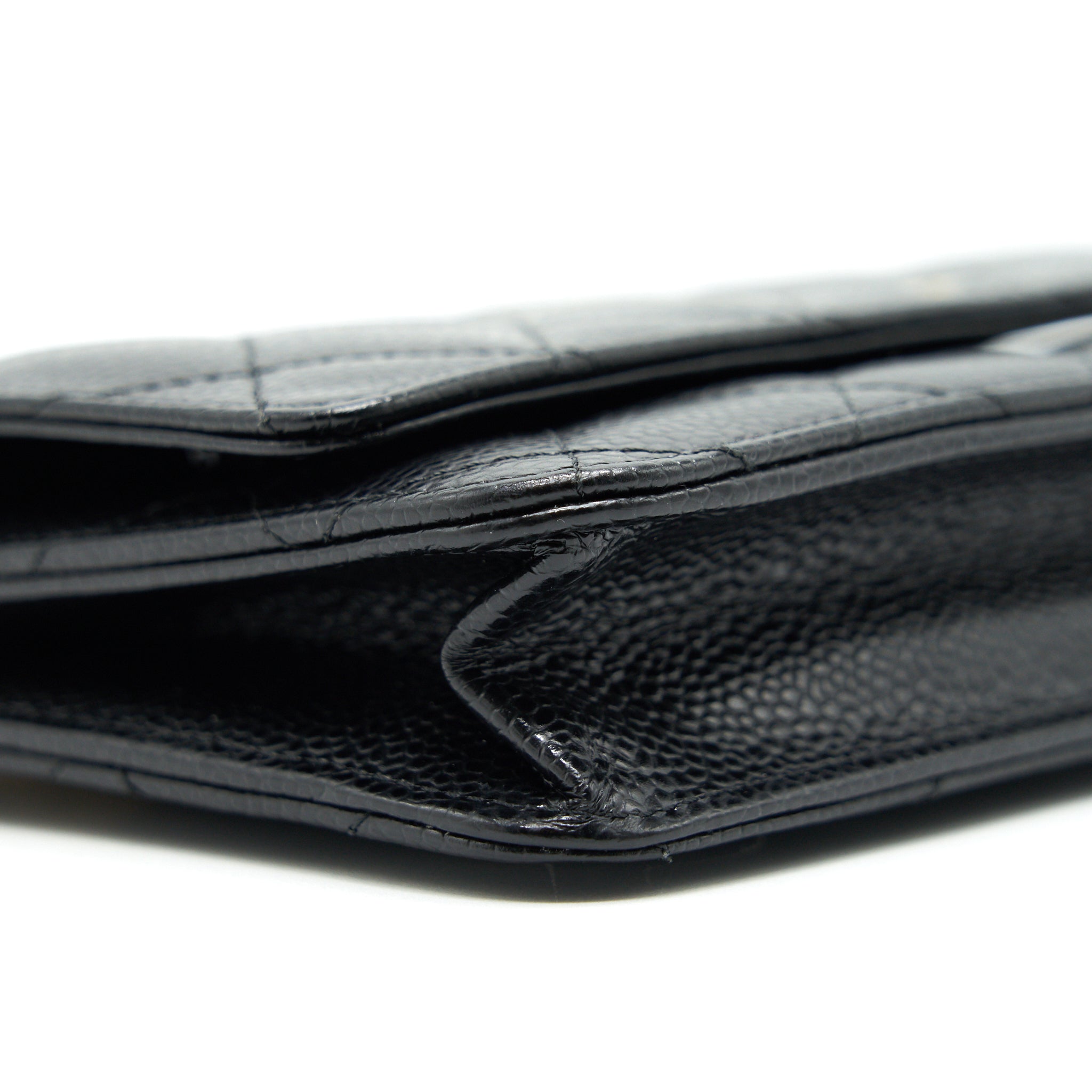 CHANEL WALLET ON CHAIN CAVIER BLACK WITH