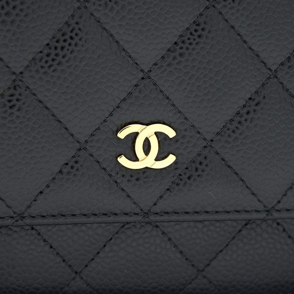CHANEL WALLET ON CHAIN CAVIER BLACK WITH