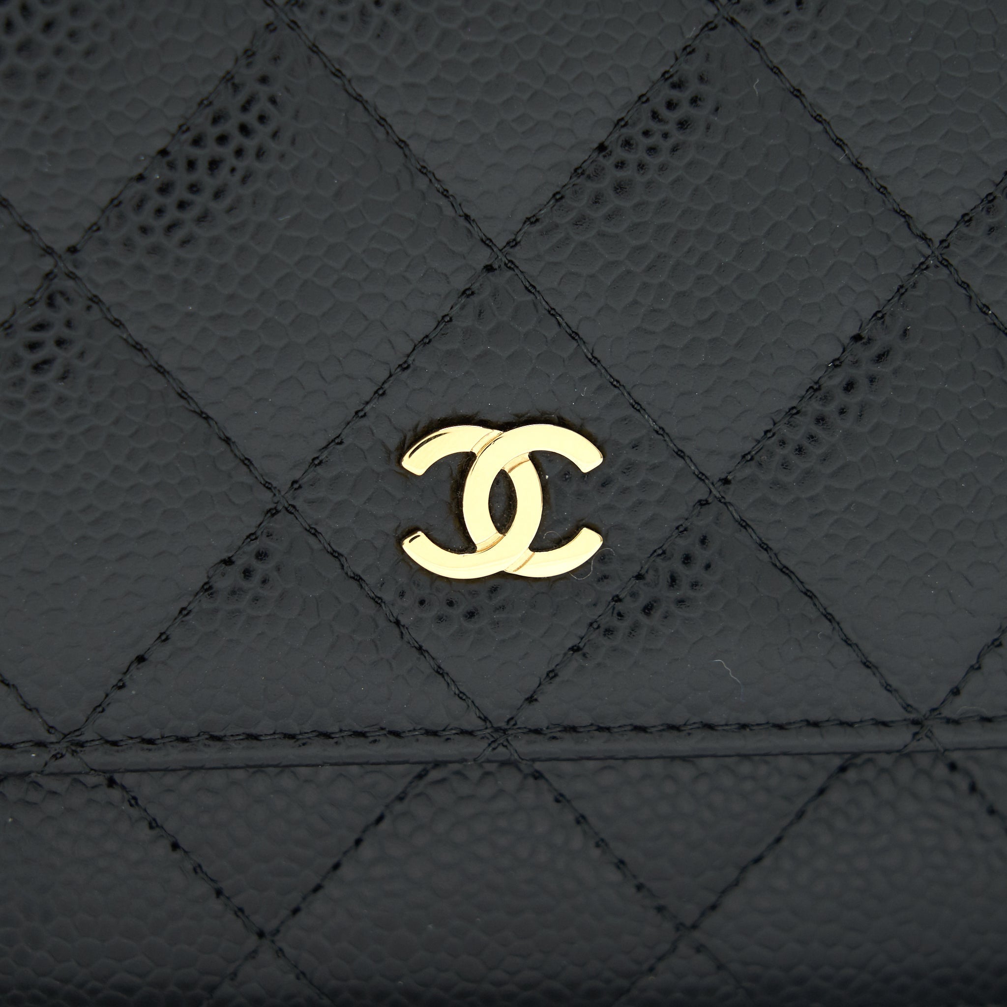 CHANEL WALLET ON CHAIN CAVIER BLACK WITH