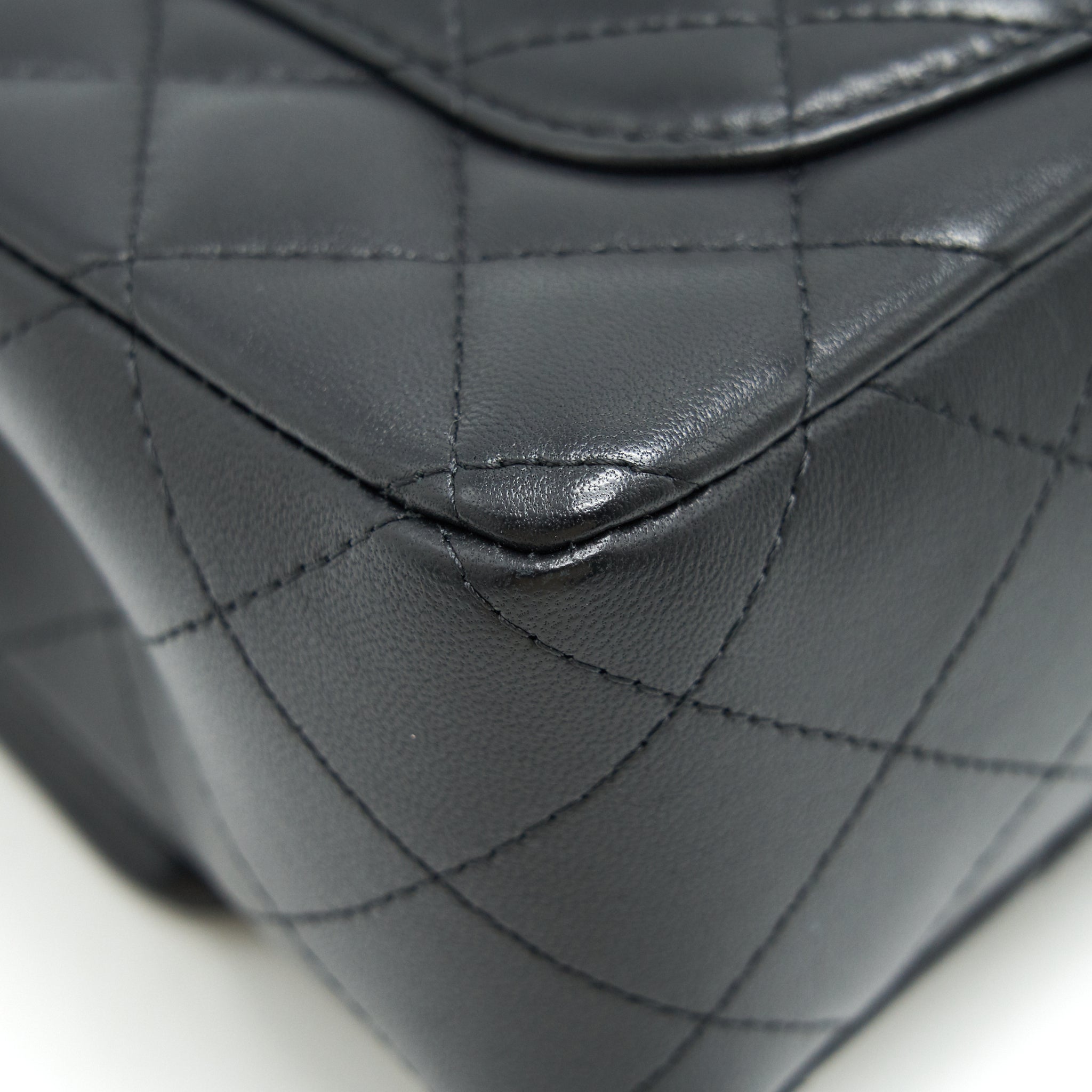 CHANEL LAMBSKIN RECTANGULAR MINI FLAP BAG IN BLACK