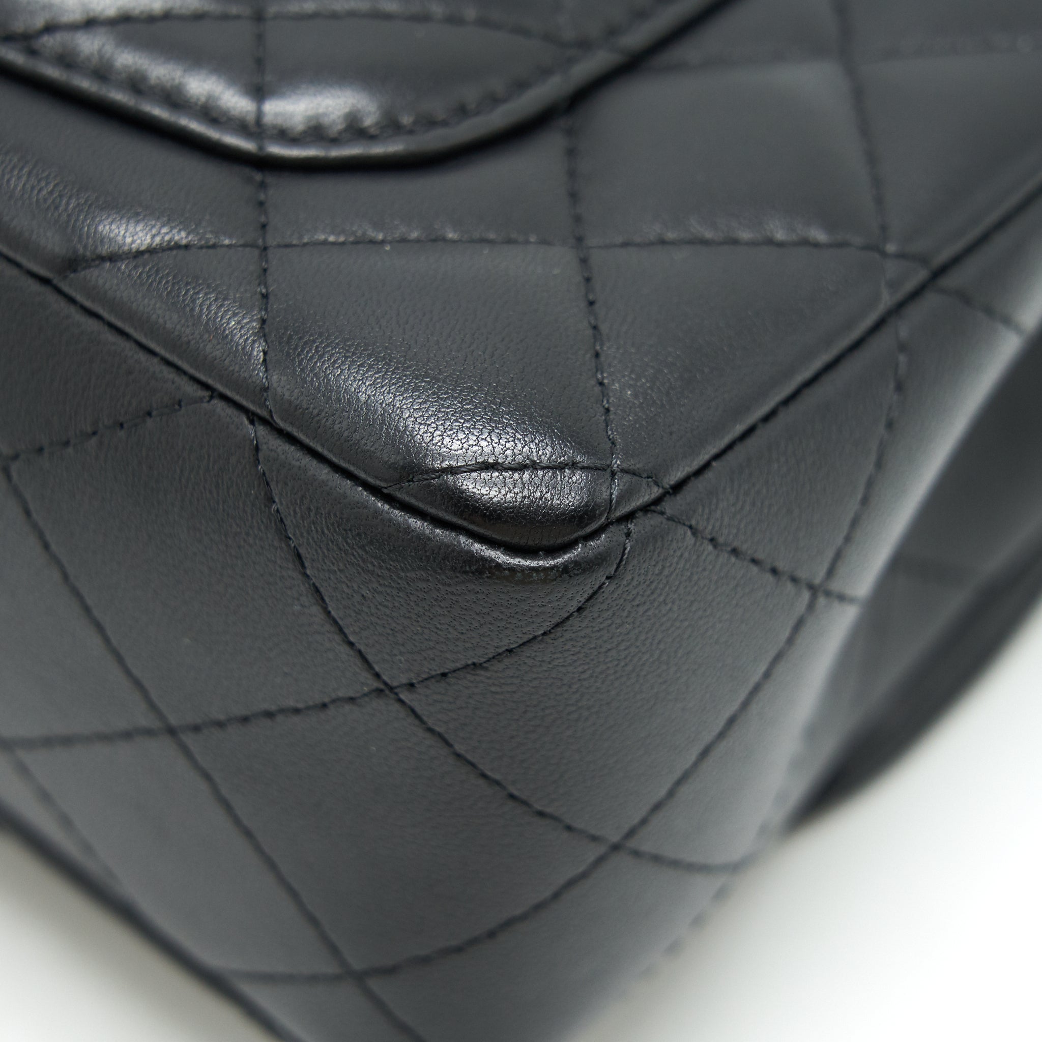 CHANEL LAMBSKIN RECTANGULAR MINI FLAP BAG IN BLACK