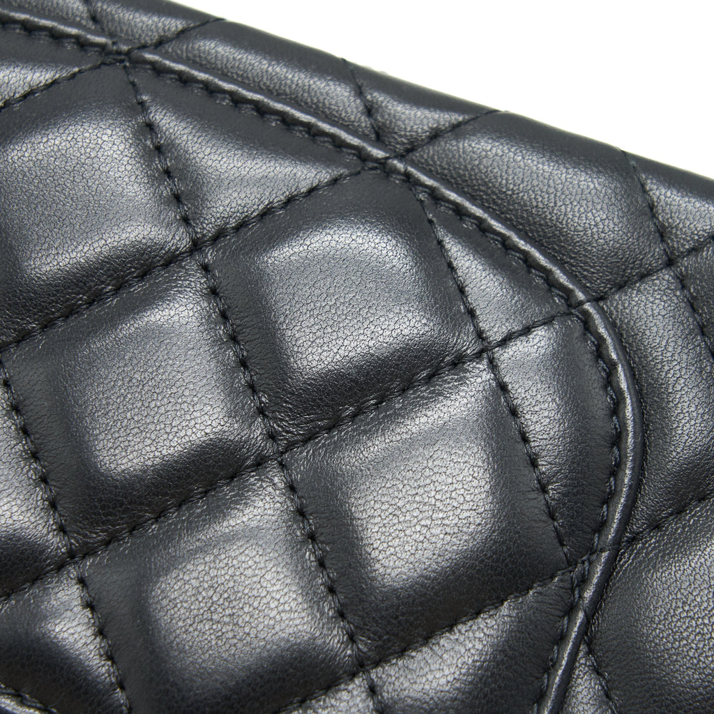 CHANEL LAMBSKIN RECTANGULAR MINI FLAP BAG IN BLACK