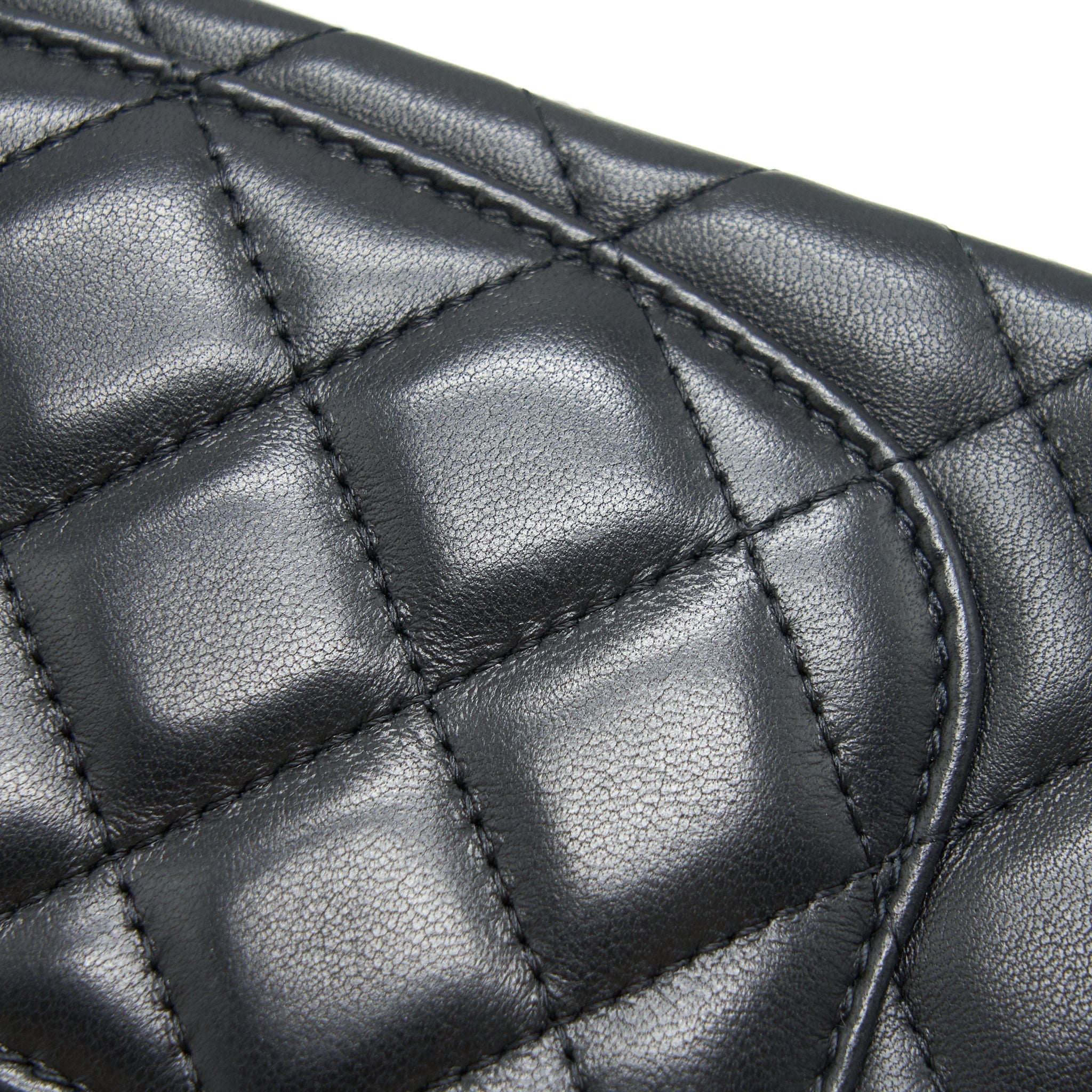 CHANEL LAMBSKIN RECTANGULAR MINI FLAP BAG IN BLACK