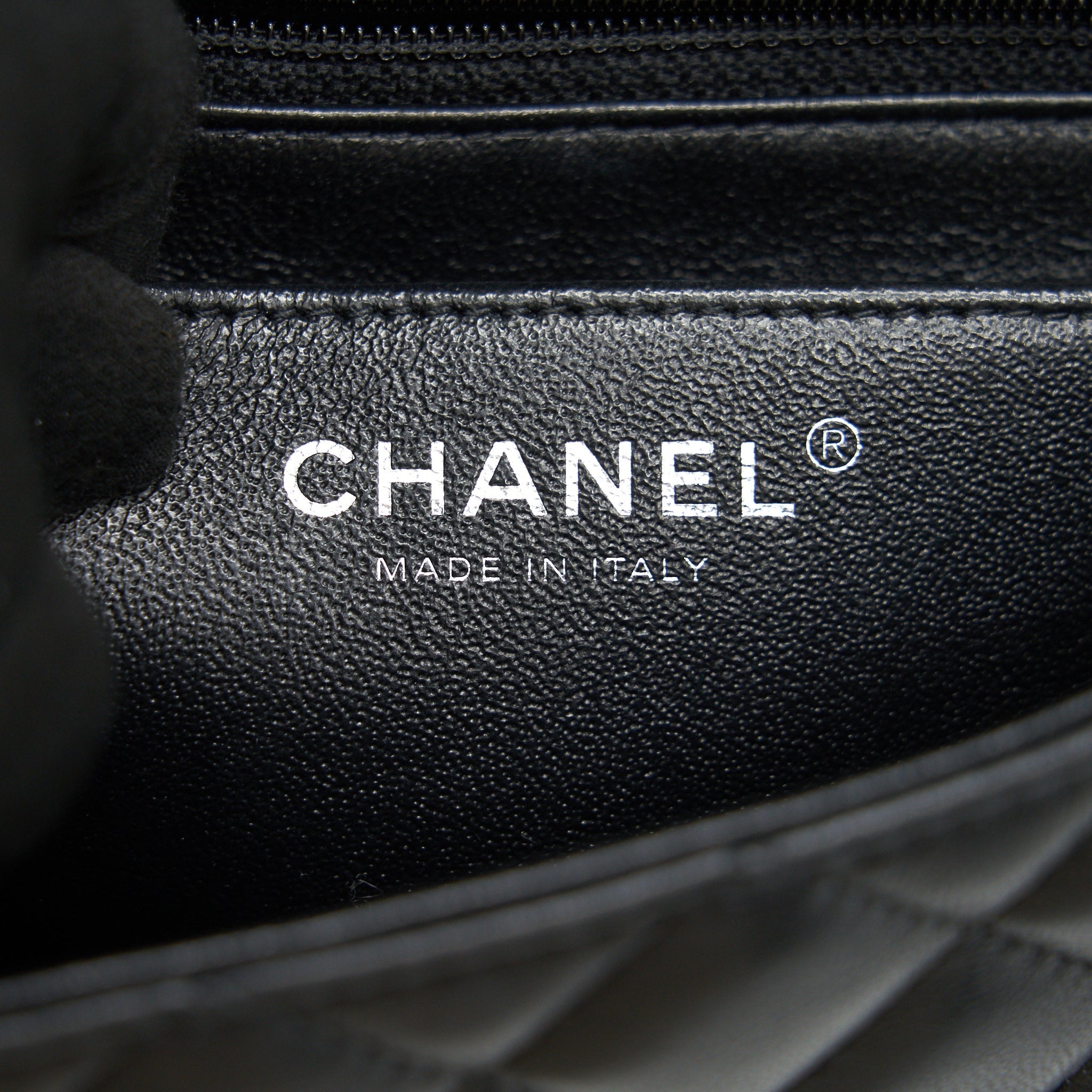 CHANEL LAMBSKIN RECTANGULAR MINI FLAP BAG IN BLACK