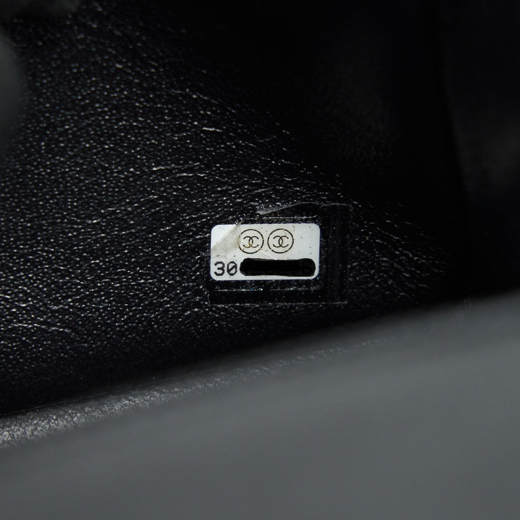 CHANEL LAMBSKIN RECTANGULAR MINI FLAP BAG IN BLACK