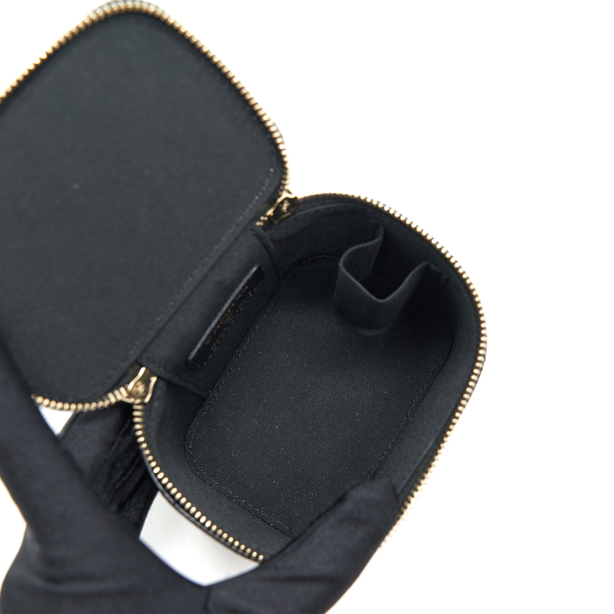 Chanel Small Handle Vanity With Chain  Lambskin Black