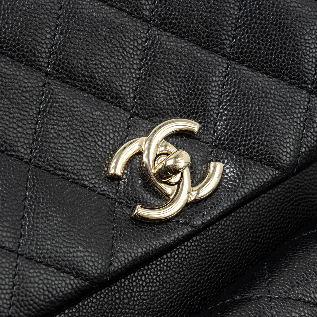 Chanel Triple Pocket Backpack Caviar Black L (Microchip)