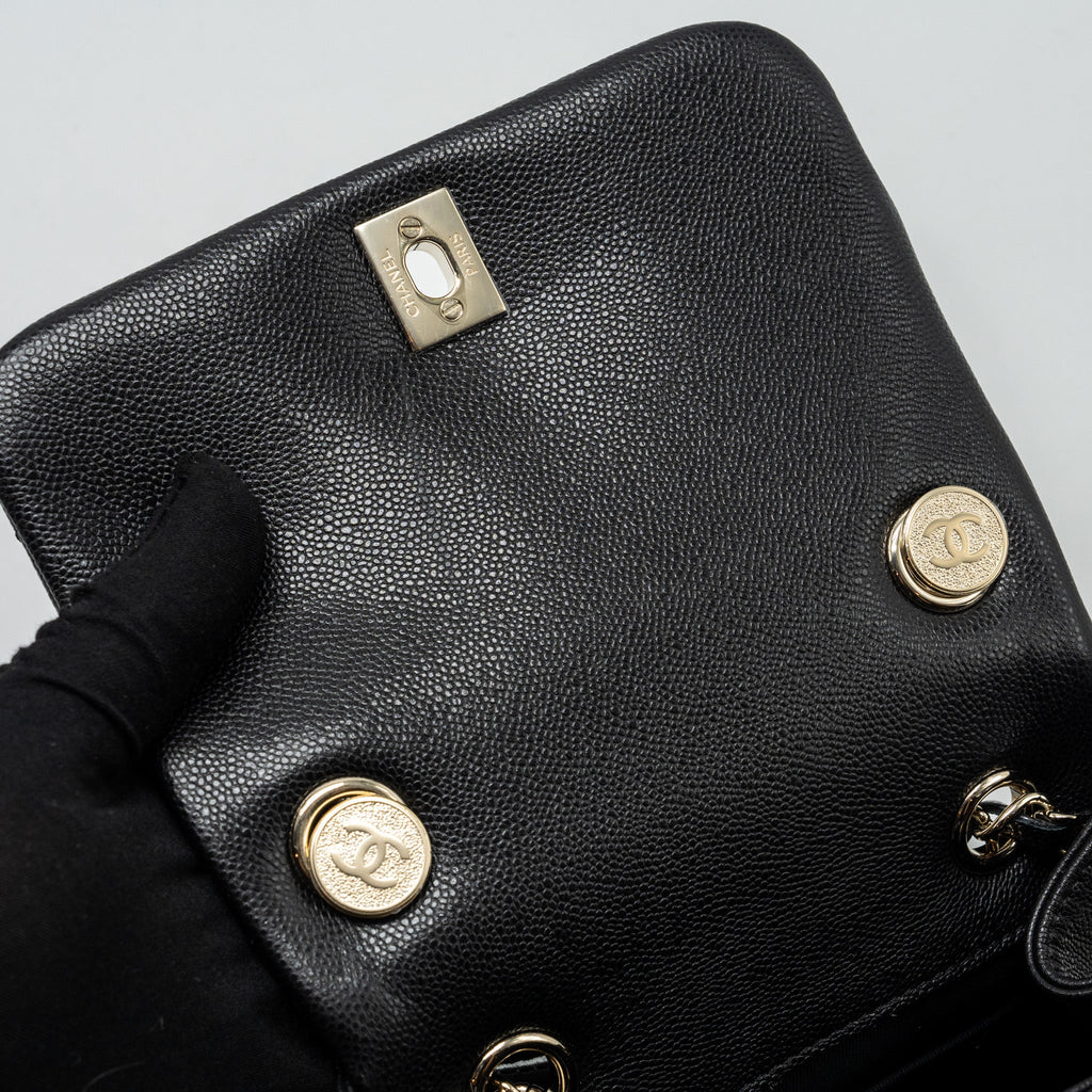 Chanel Triple Pocket Backpack Caviar Black L (Microchip)