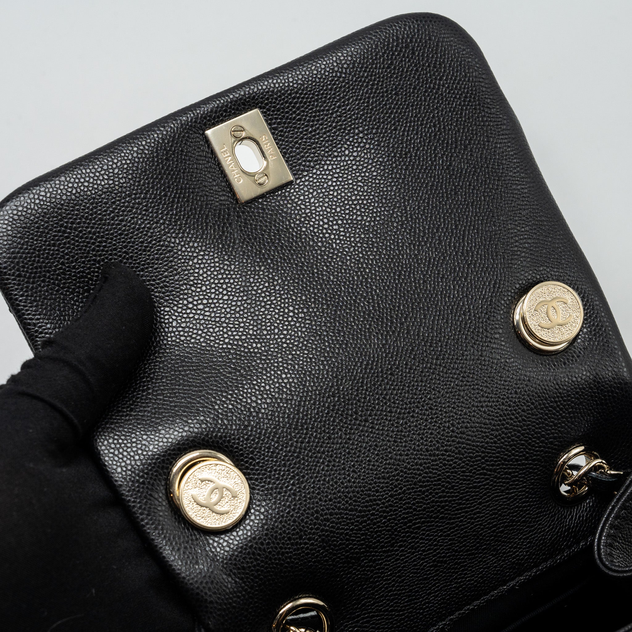 Chanel Triple Pocket Backpack Caviar Black L (Microchip)
