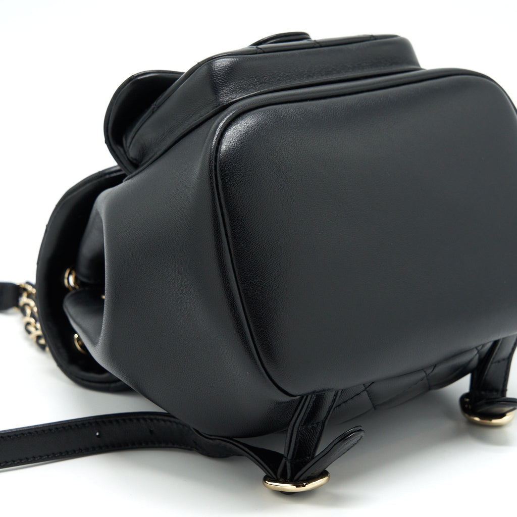 Chanel Duma Mini Backpack Lambskin Black L(Microchip)