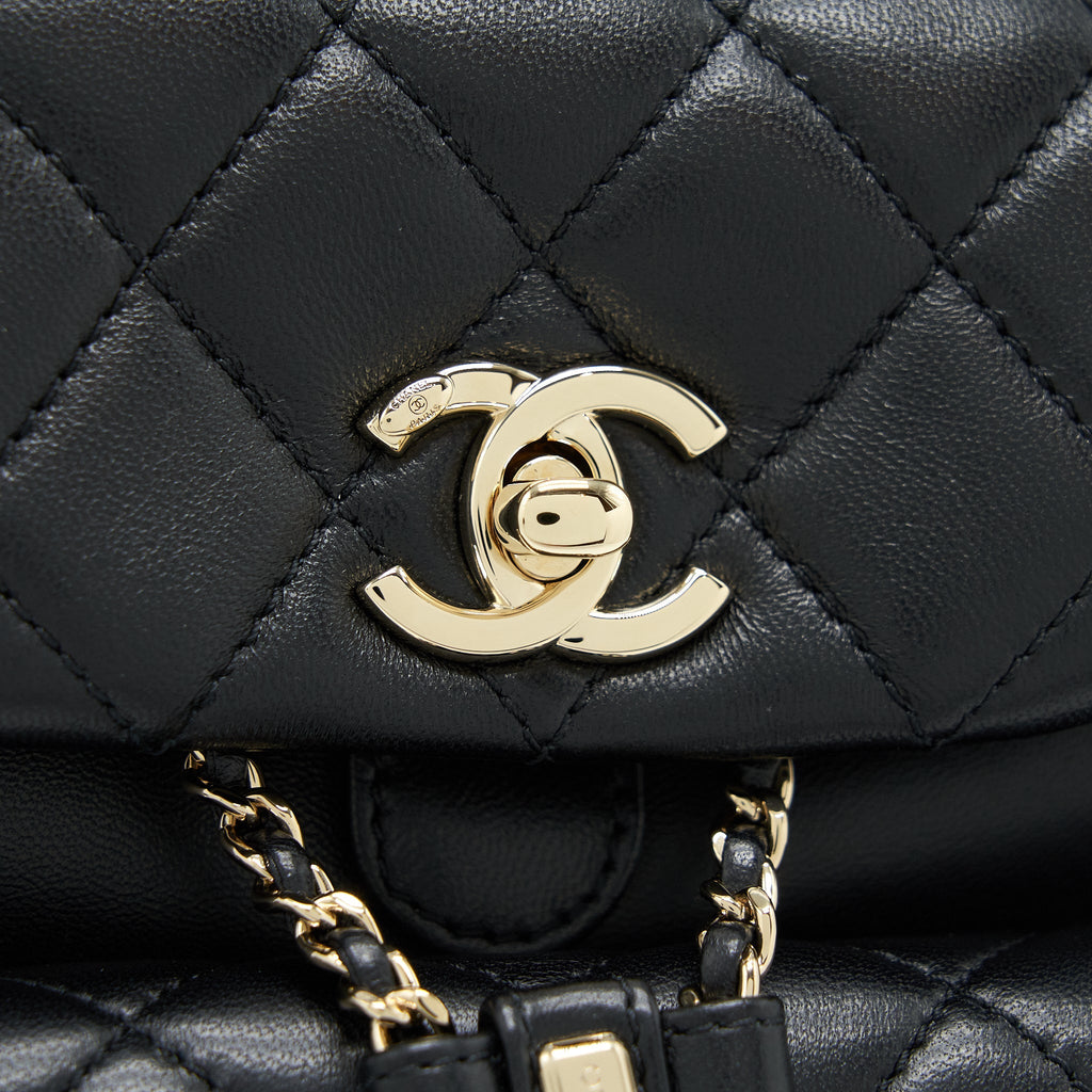 Chanel Duma Mini Backpack Lambskin Black L(Microchip)