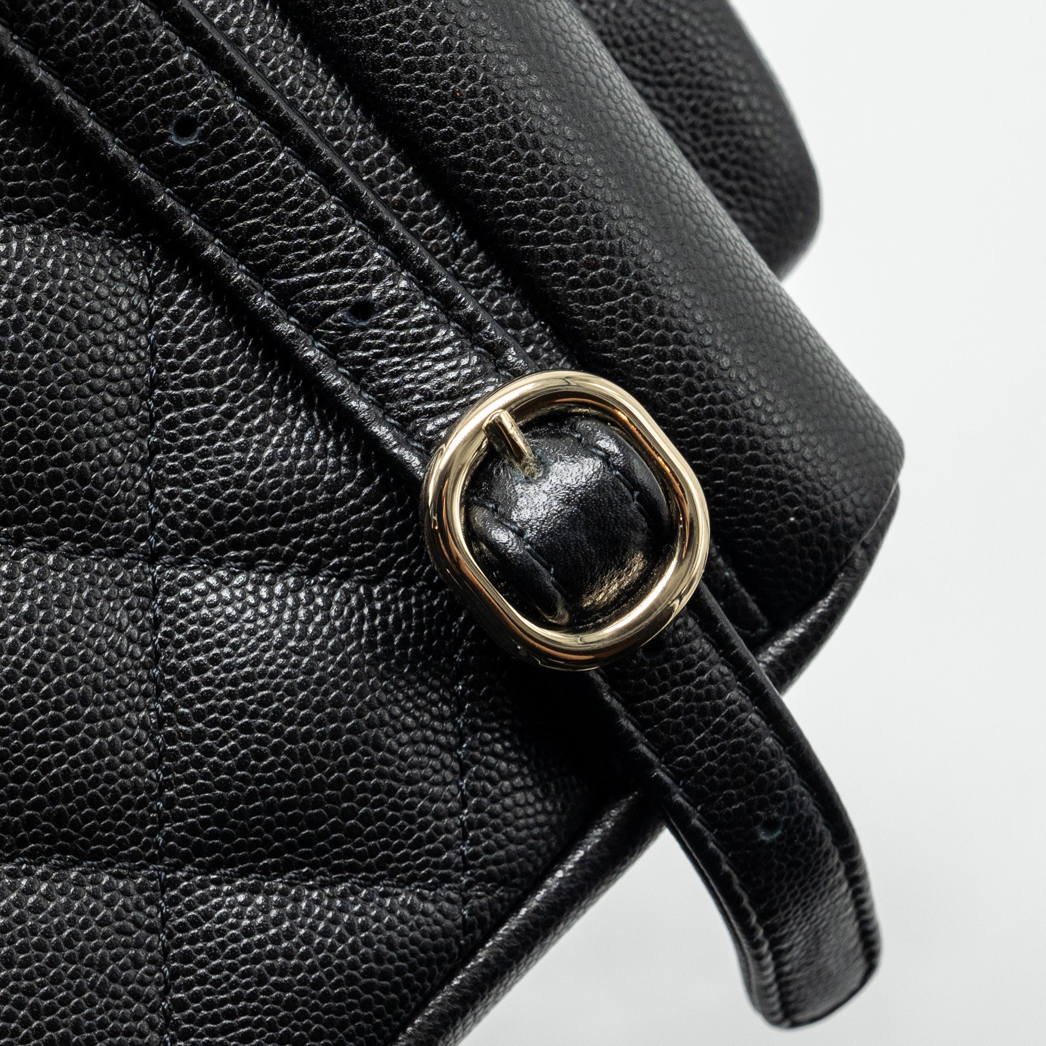 Chanel Triple Pocket Backpack Caviar Black L (Microchip)