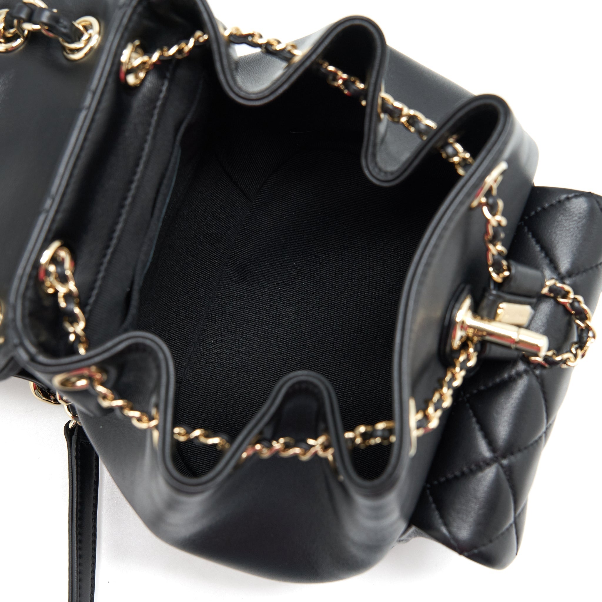 Chanel Duma Mini Backpack Lambskin Black L(Microchip)