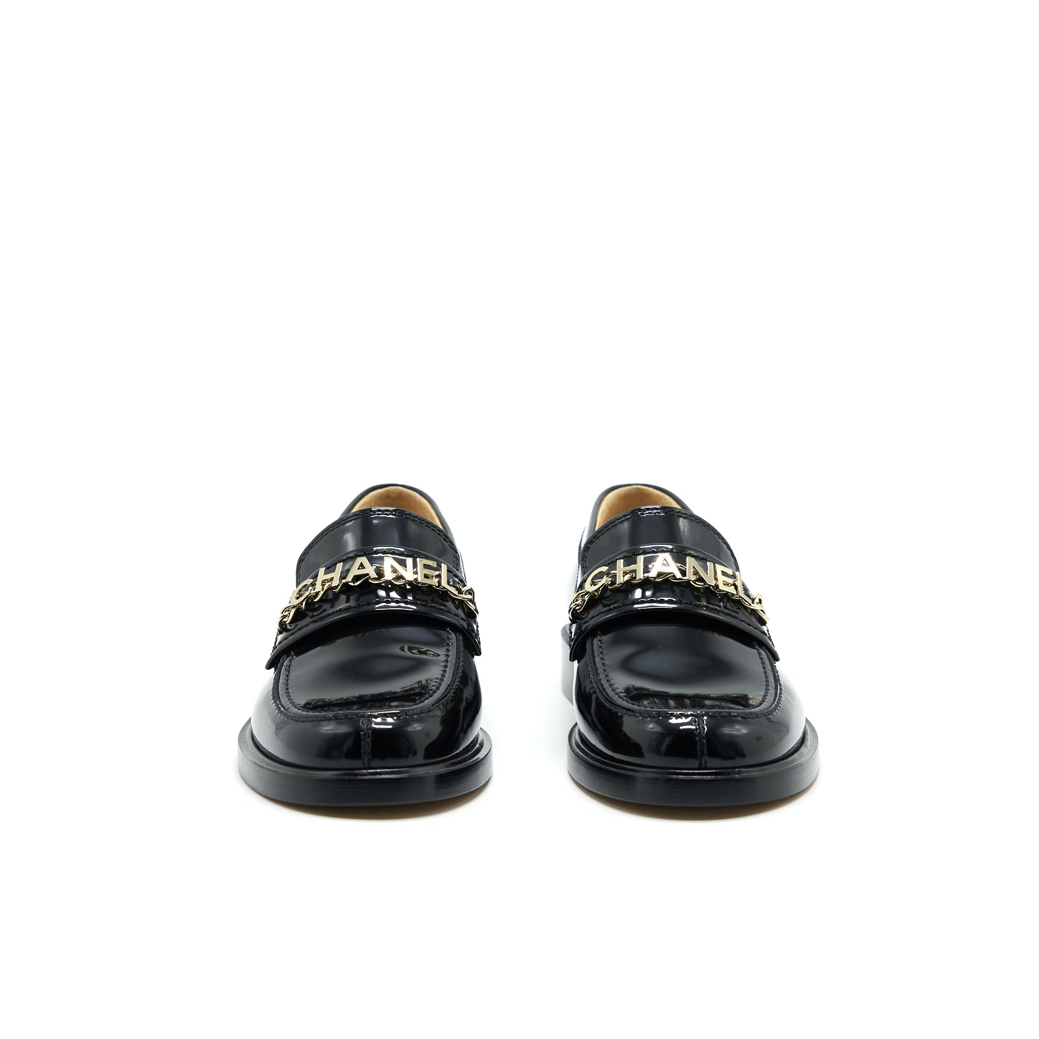 Chanel Size 37 Leather Loafer Black