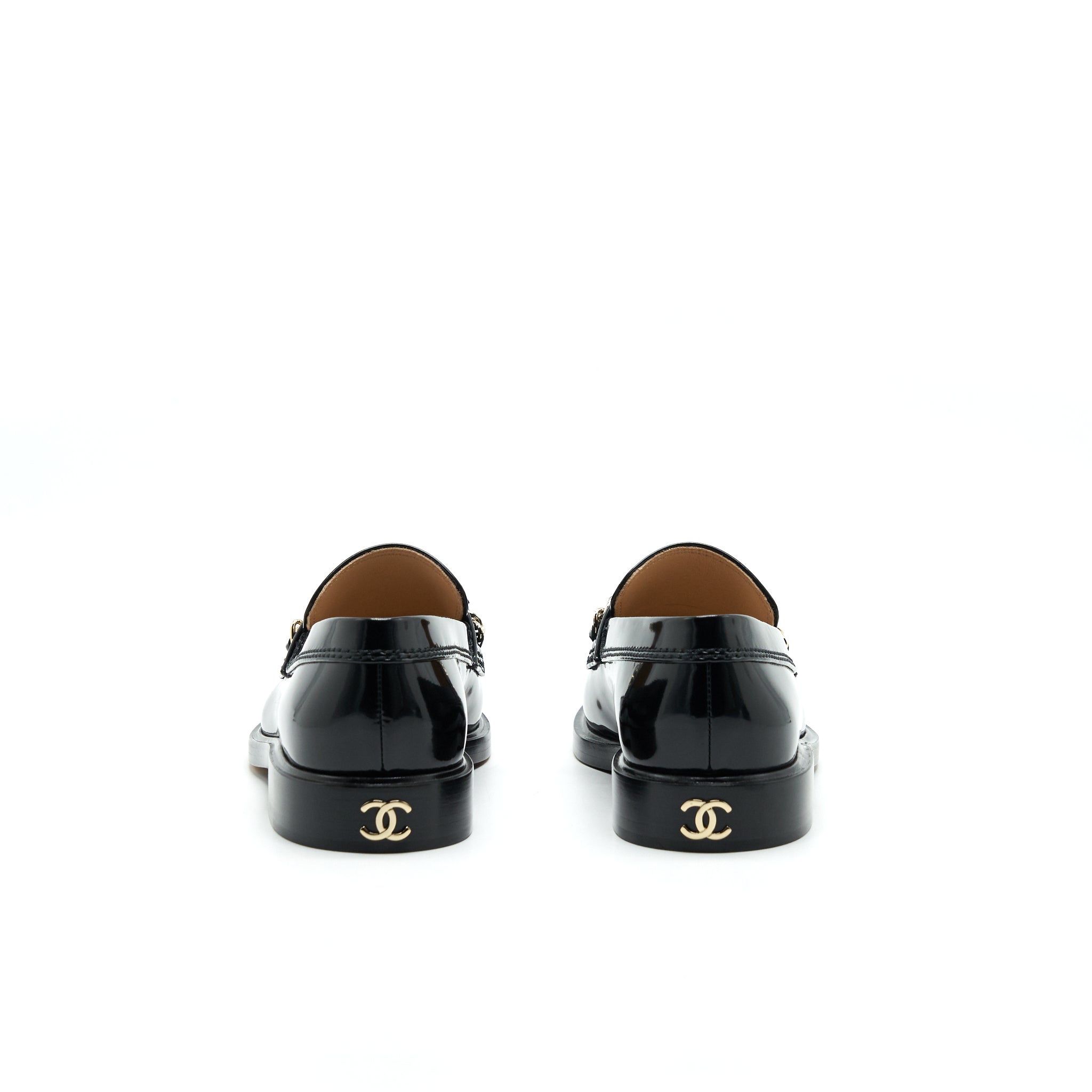 Chanel Size 37 Leather Loafer Black