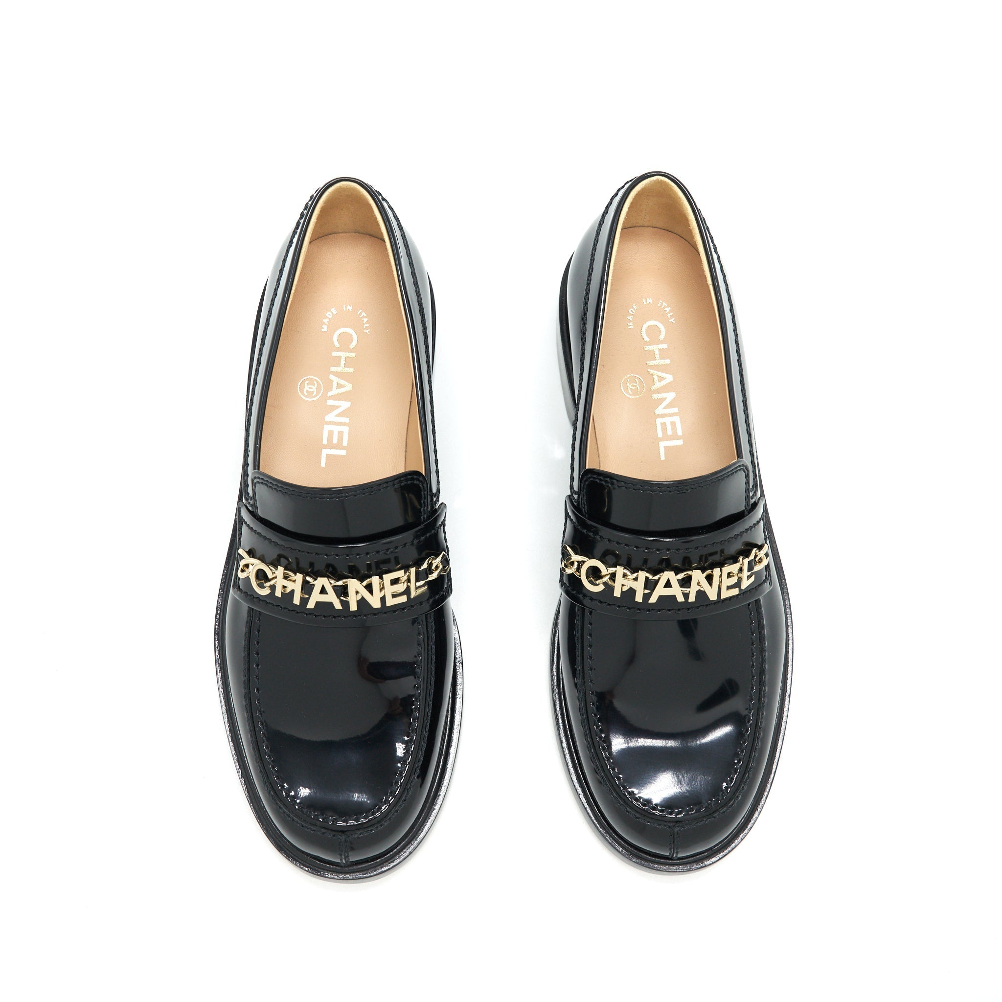 Chanel Size 37 Leather Loafer Black