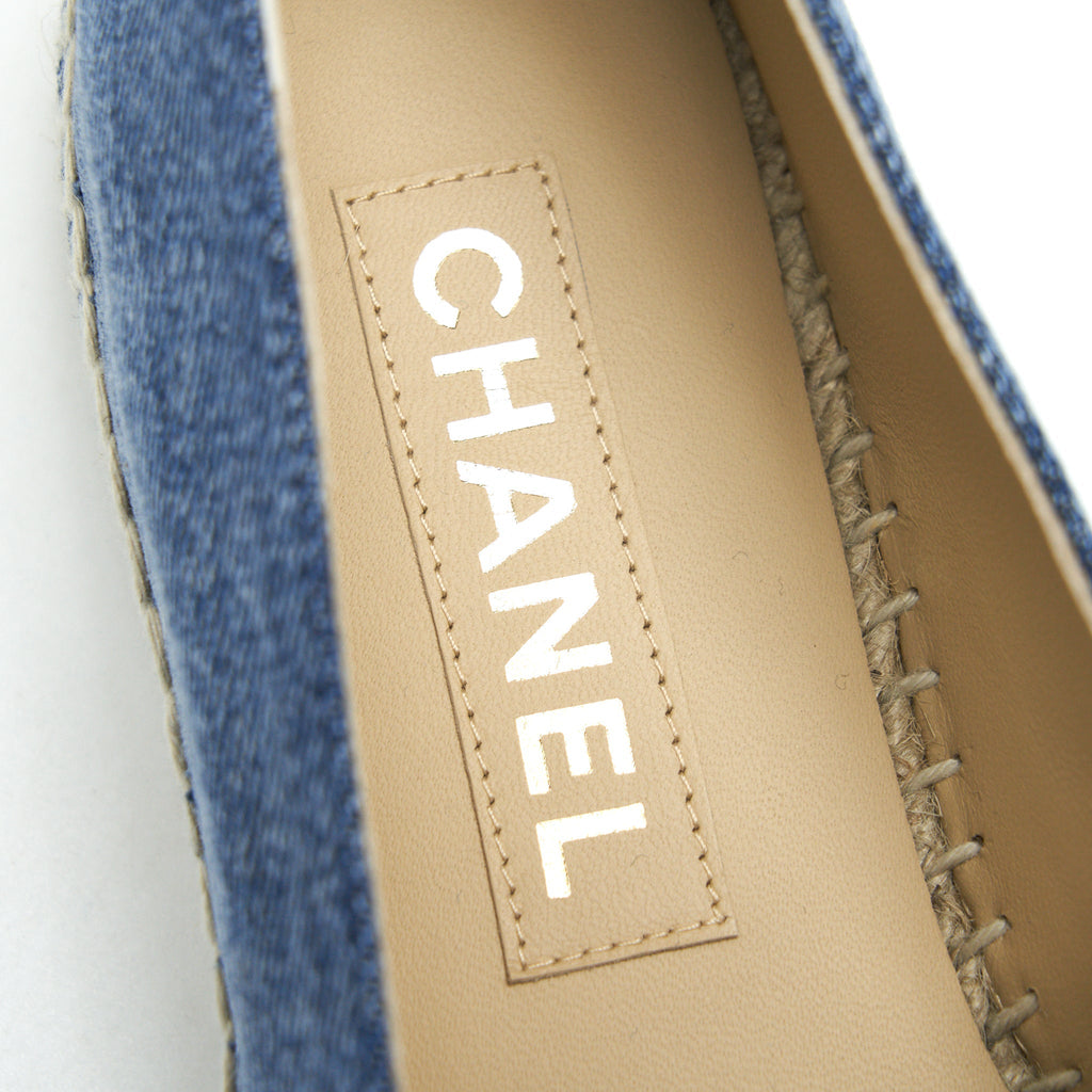 Chanel Espadrilles 38 in Denim and Black