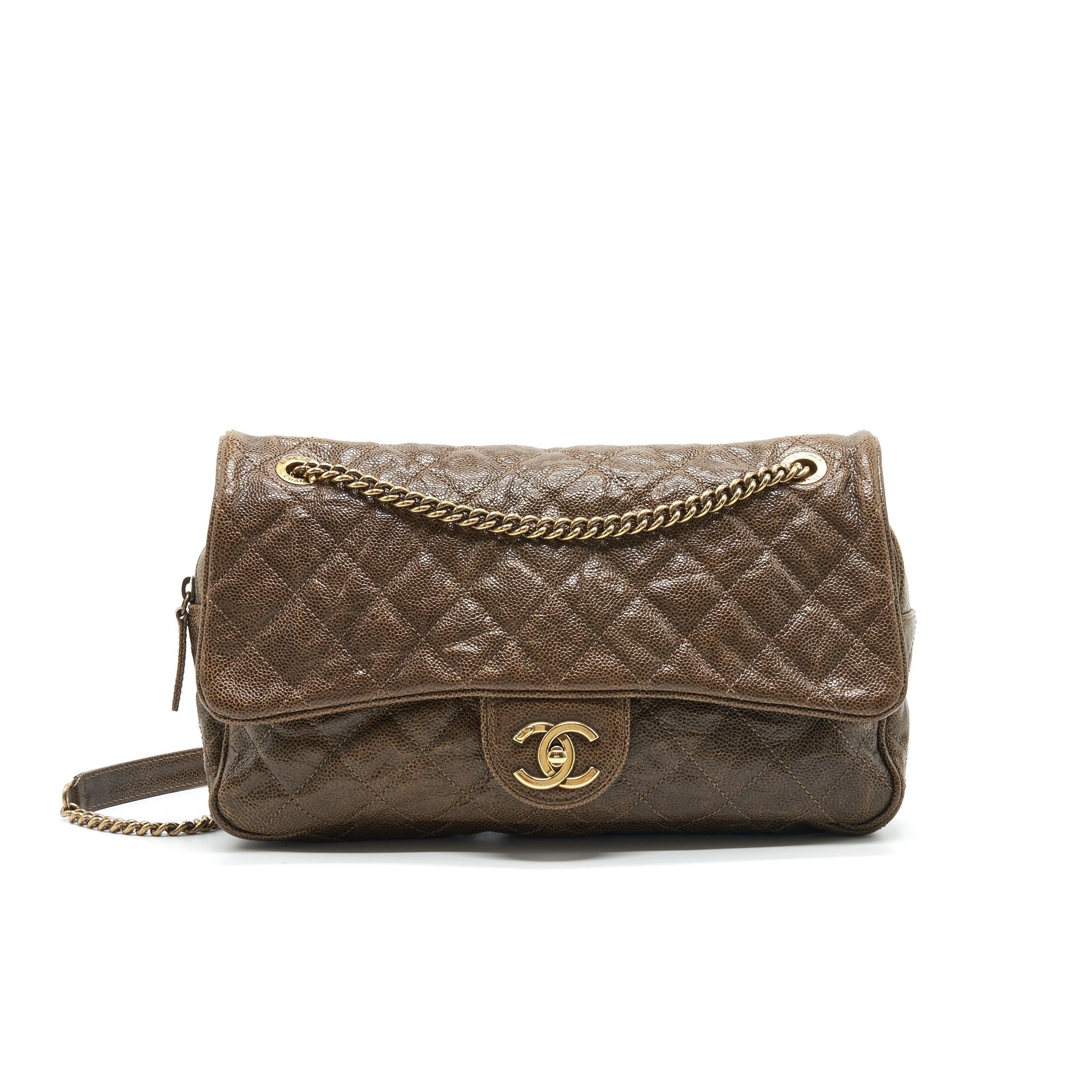 Chanel Seasonal Caviar Jumbo Flap Bag with