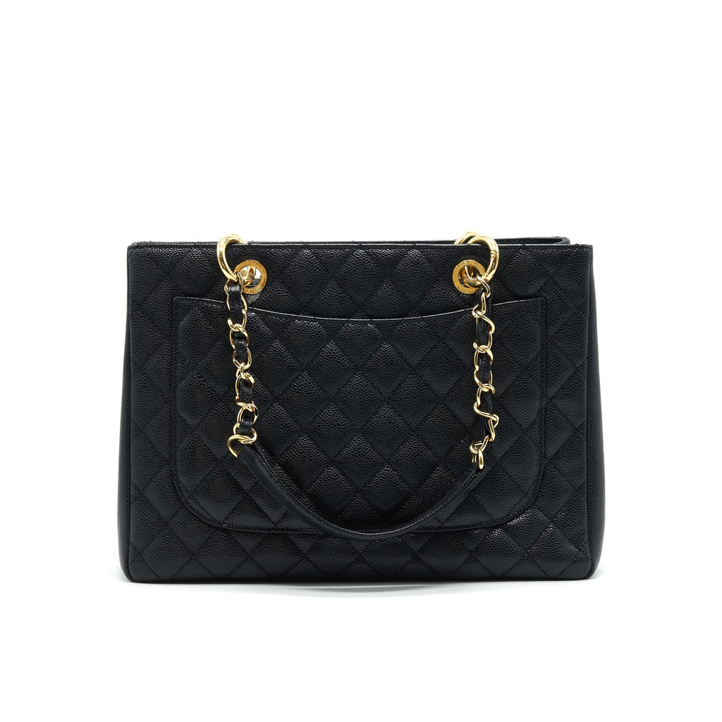 Chanel Grant Shopping Tote Bag GST Black Caviar