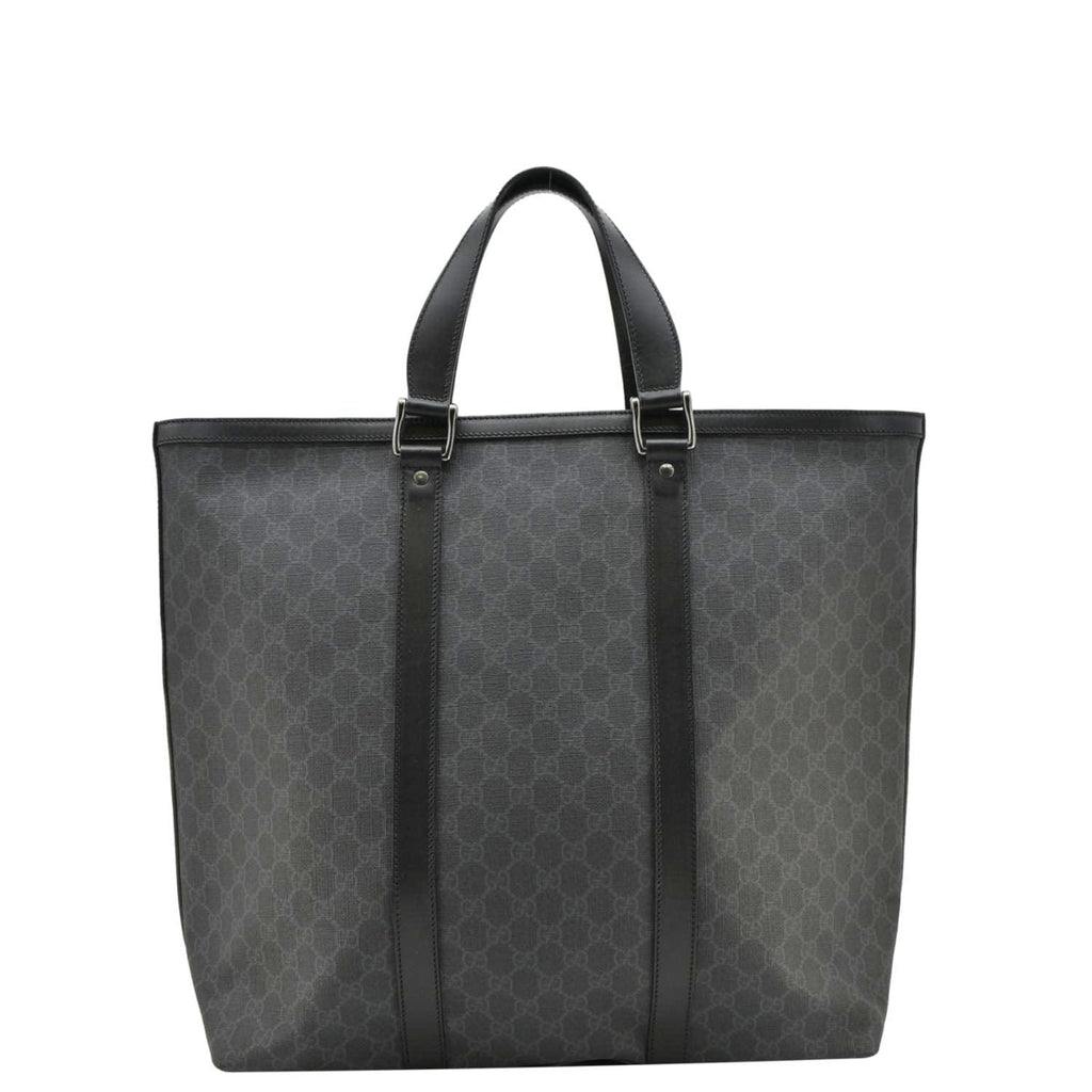 GUCCI GG Supreme Medium Tote Bag Black 322063