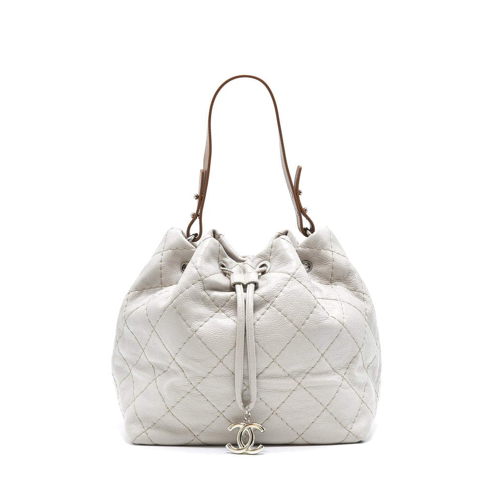 Chanel Caviar Bucket Tote Bag Grey  Serial15