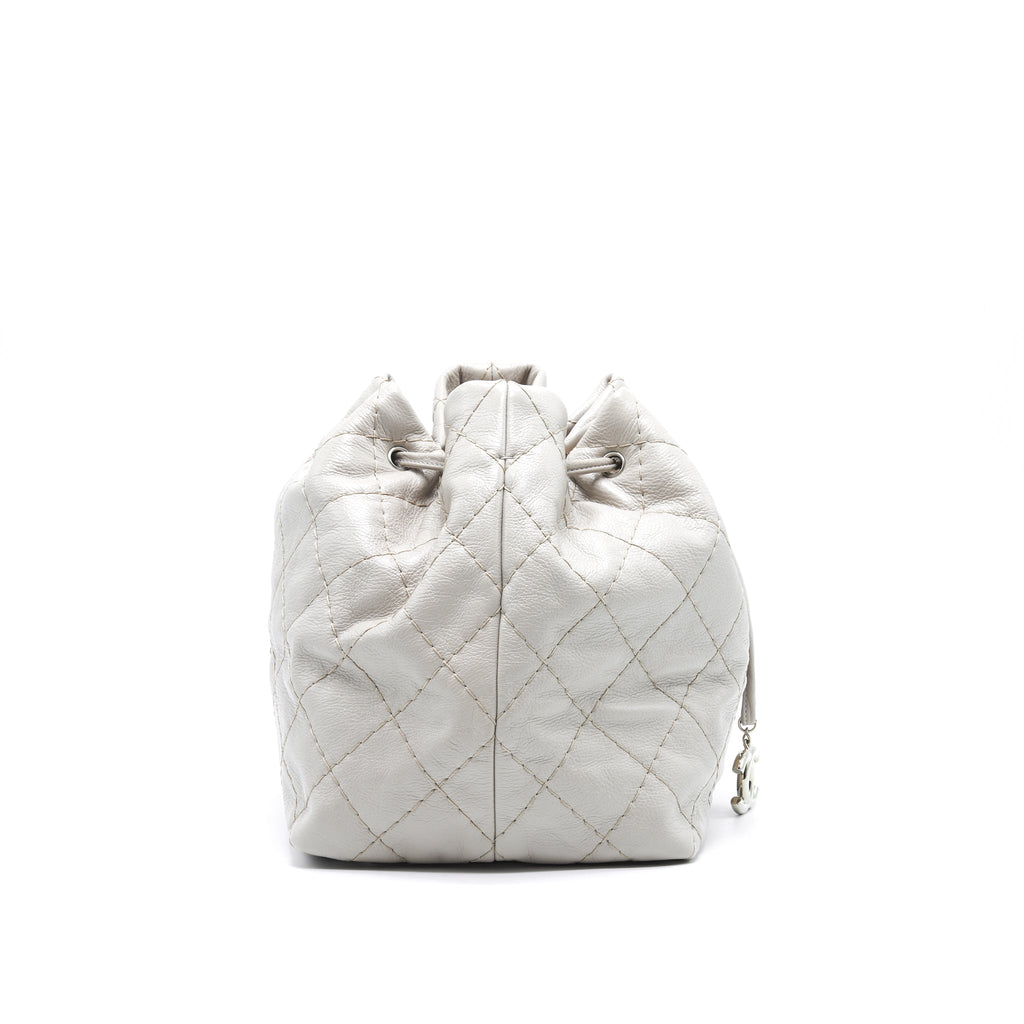 Chanel Caviar Bucket Tote Bag Grey  Serial15
