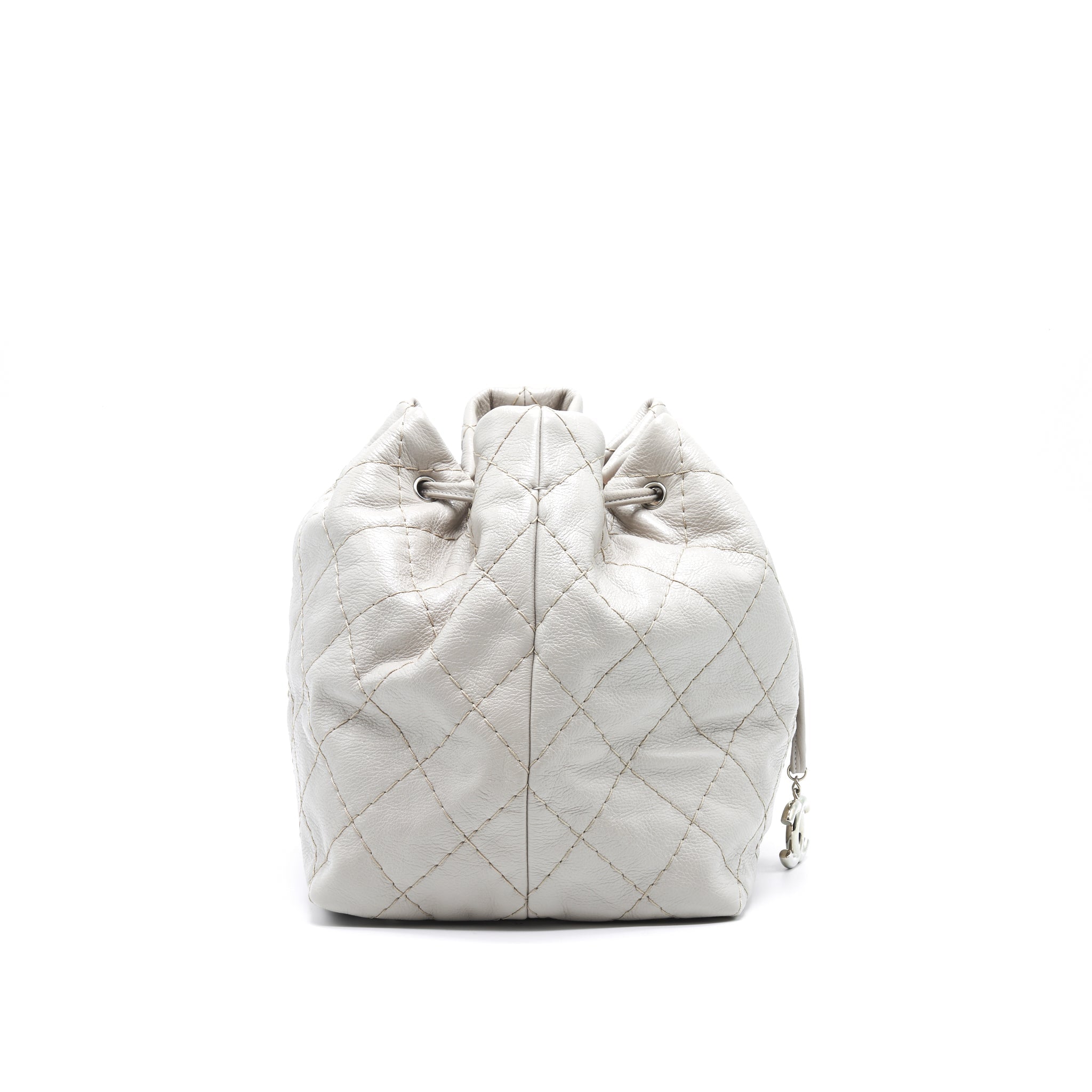 Chanel Caviar Bucket Tote Bag Grey  Serial15
