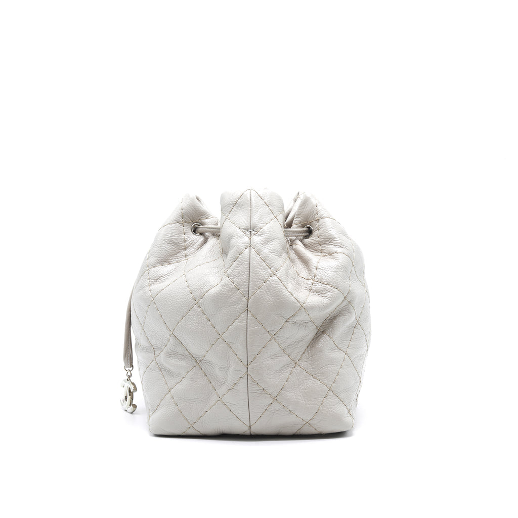 Chanel Caviar Bucket Tote Bag Grey  Serial15