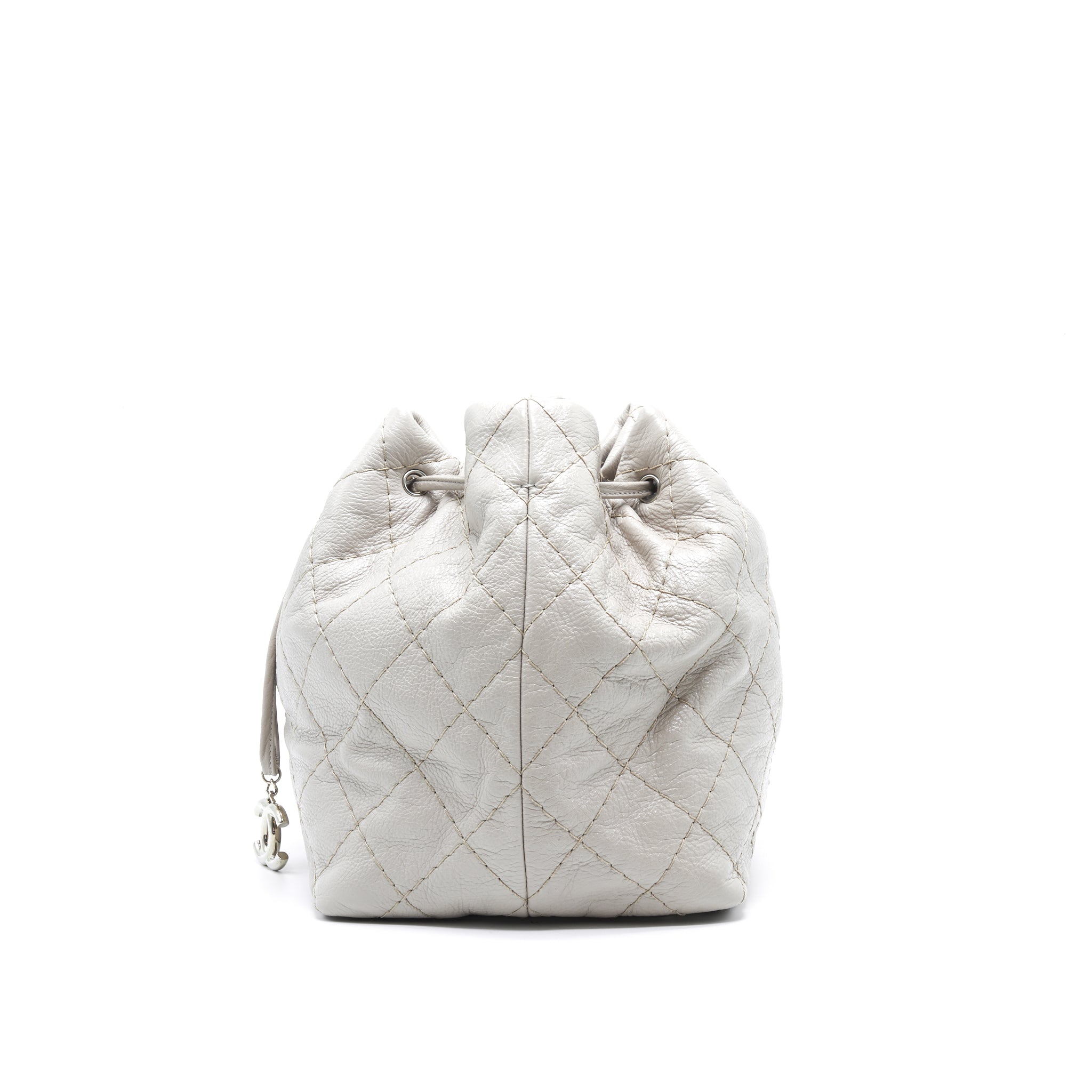 Chanel Caviar Bucket Tote Bag Grey  Serial15