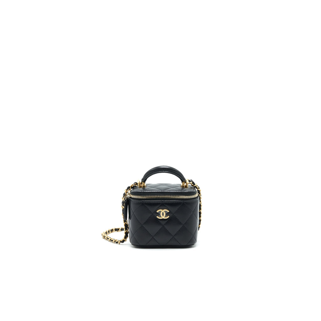 Chanel 21A Top Handle Vanity with Chain Black