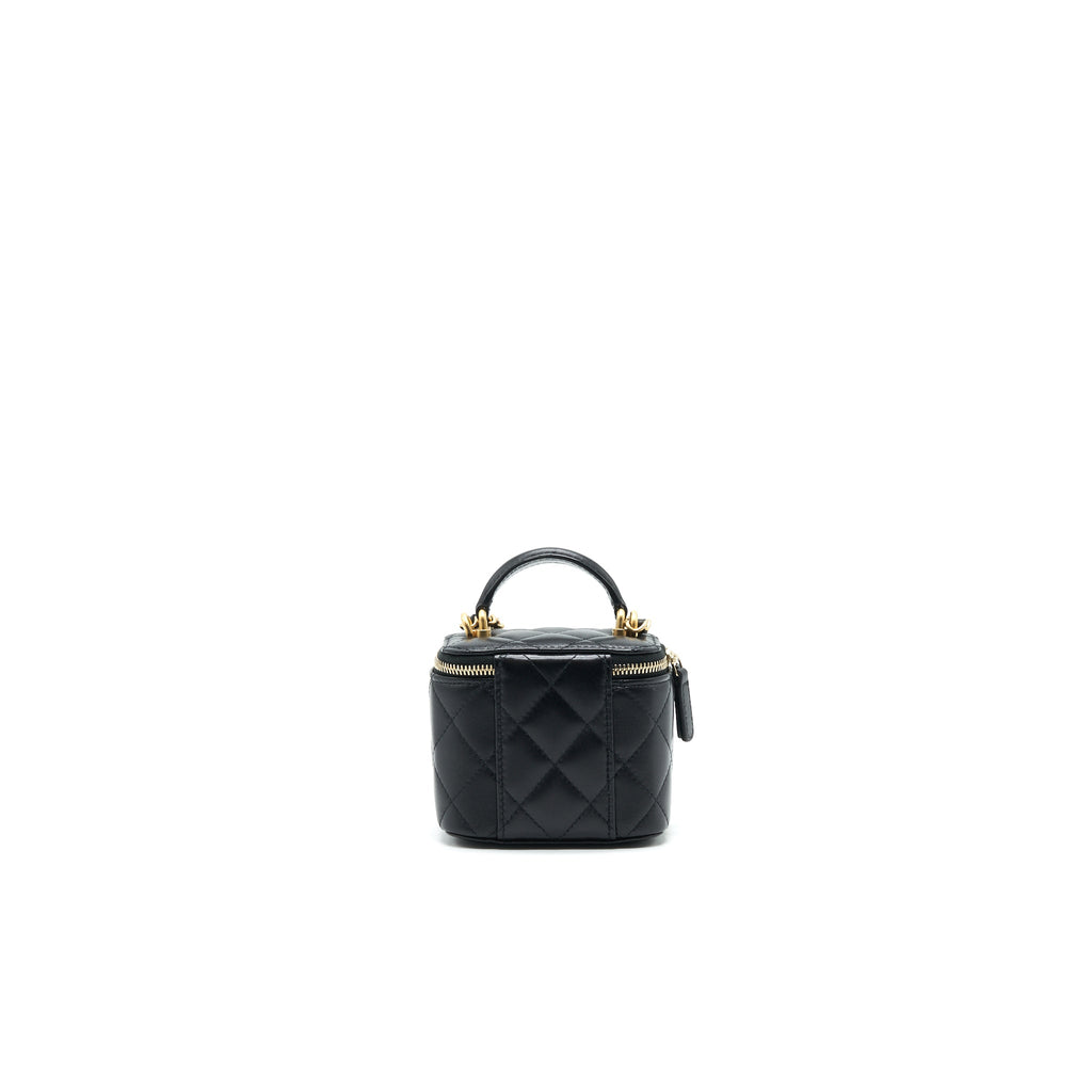 Chanel 21A Top Handle Vanity with Chain Black