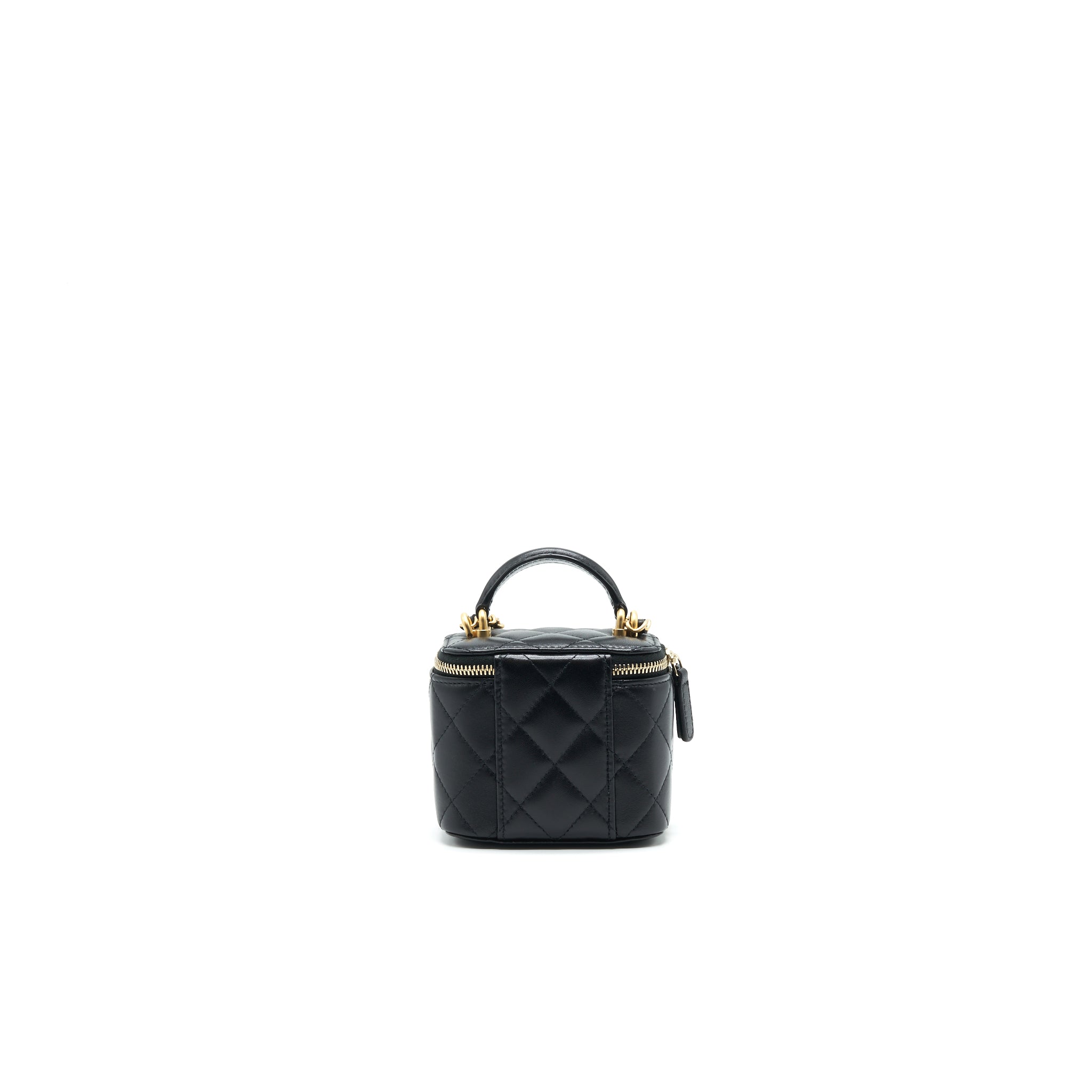 Chanel 21A Top Handle Vanity with Chain Black