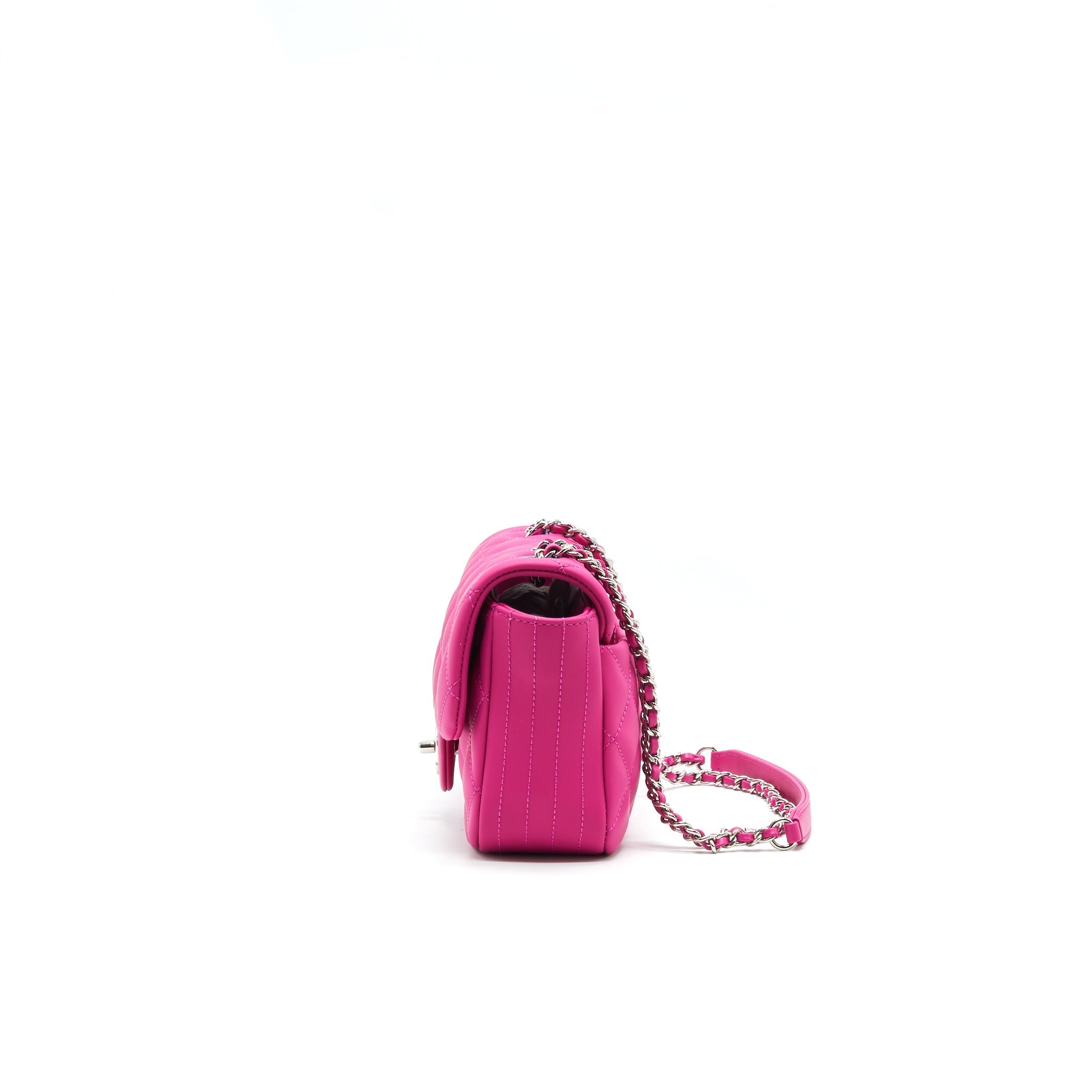 Chanel Rubber quilted lambskin flap Bag pink