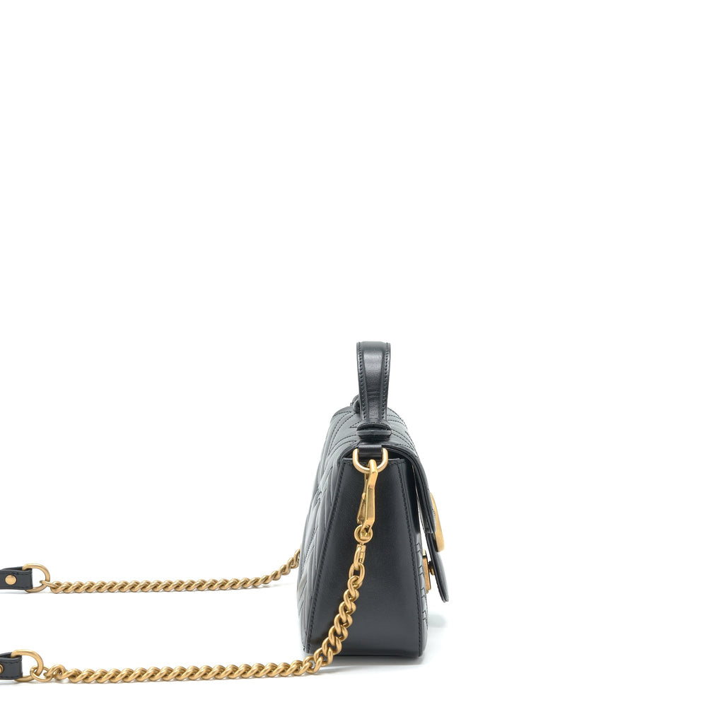 Gucci GG Marmont Mini Top Handle Bag Calfskin Black