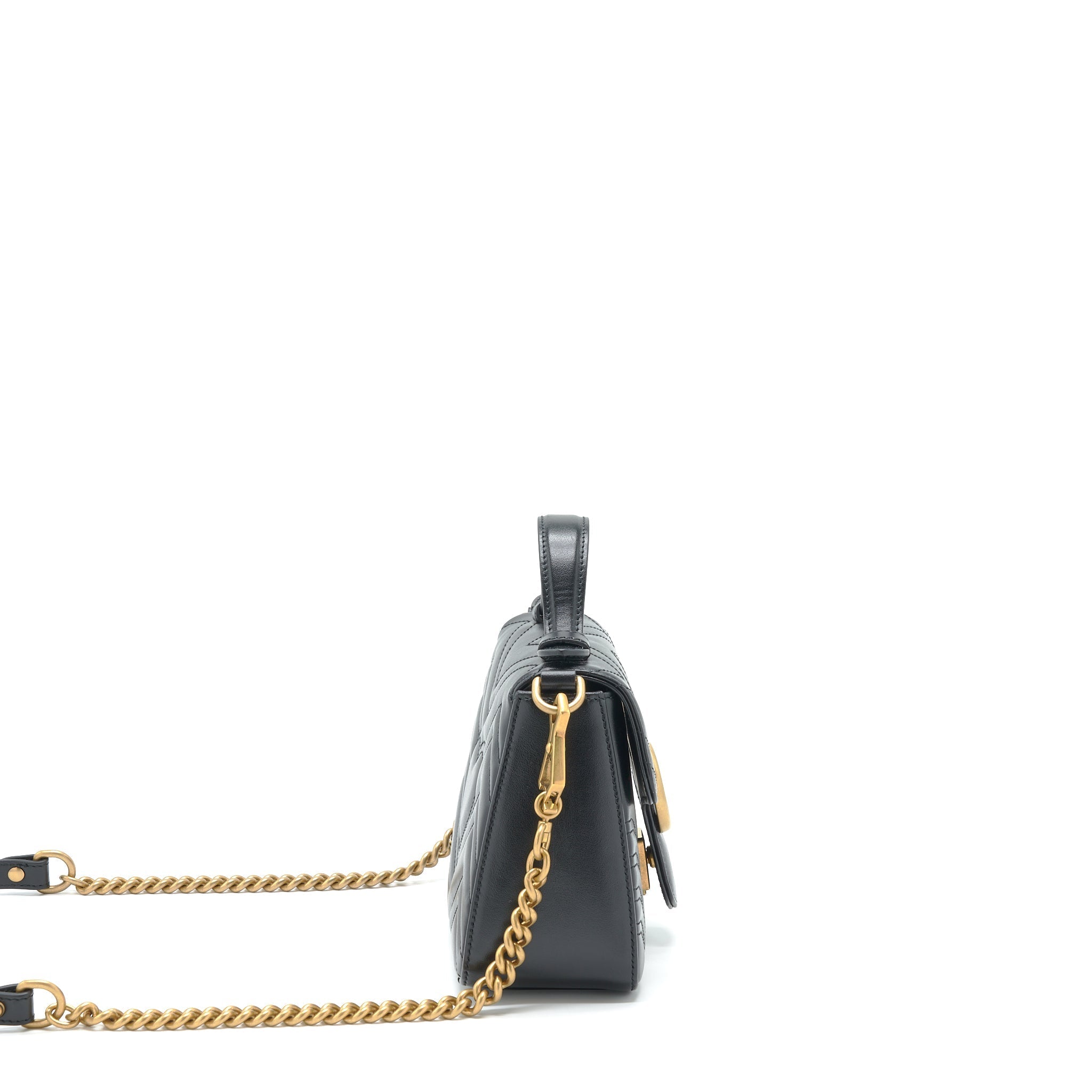 Gucci GG Marmont Mini Top Handle Bag Calfskin Black