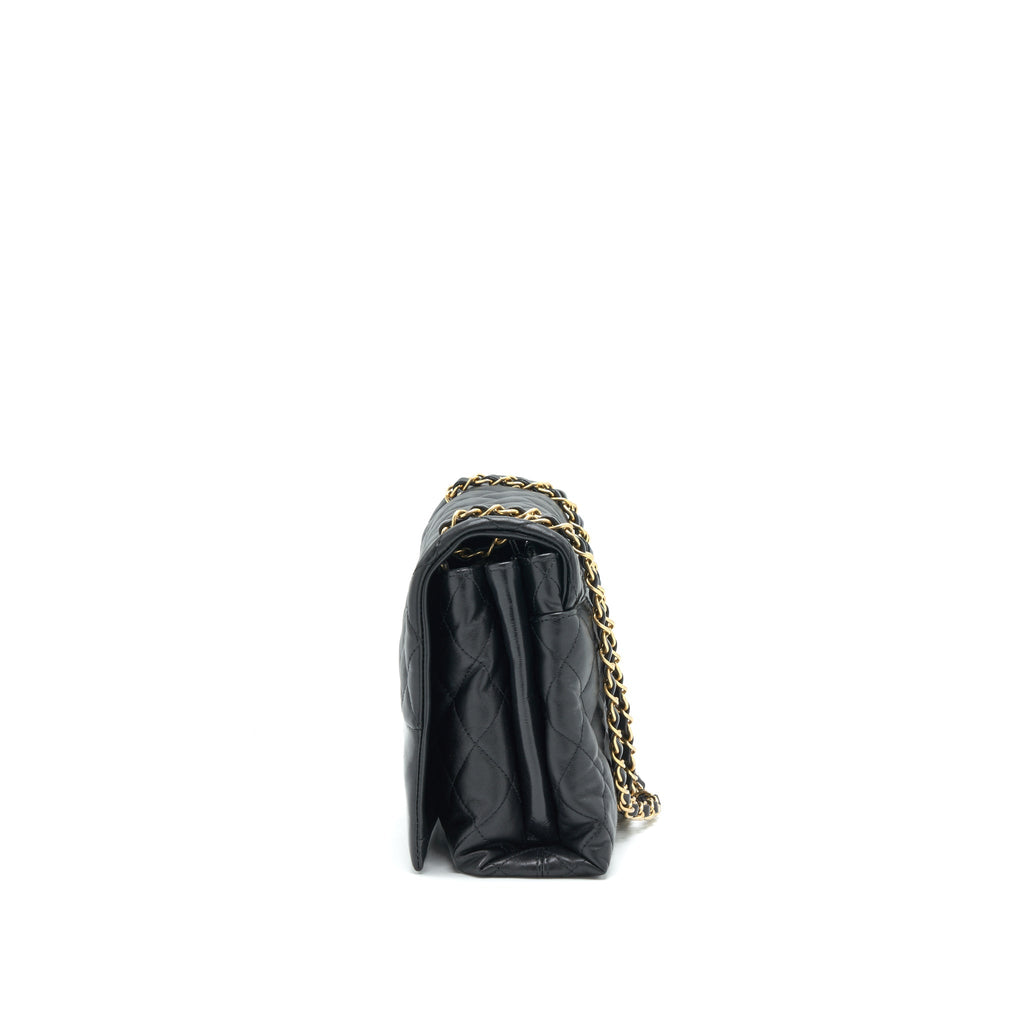 Chanel Large Single Flap Bag Calfskin  Black