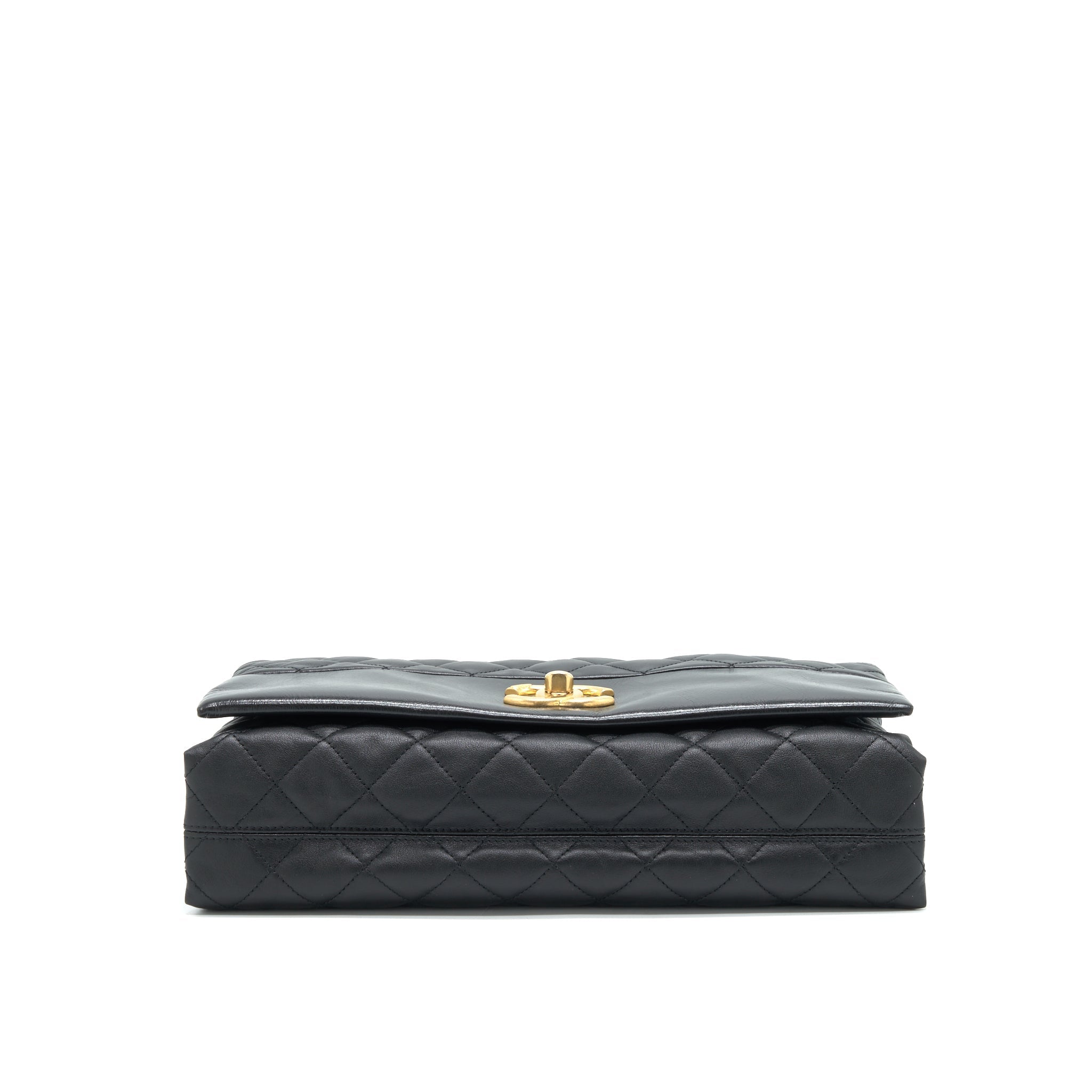 Chanel Large Single Flap Bag Calfskin  Black
