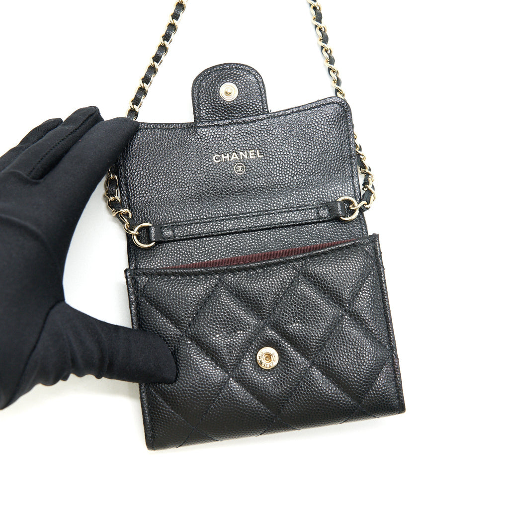 Chanel Classic  Holder with Chain black L Serial 30