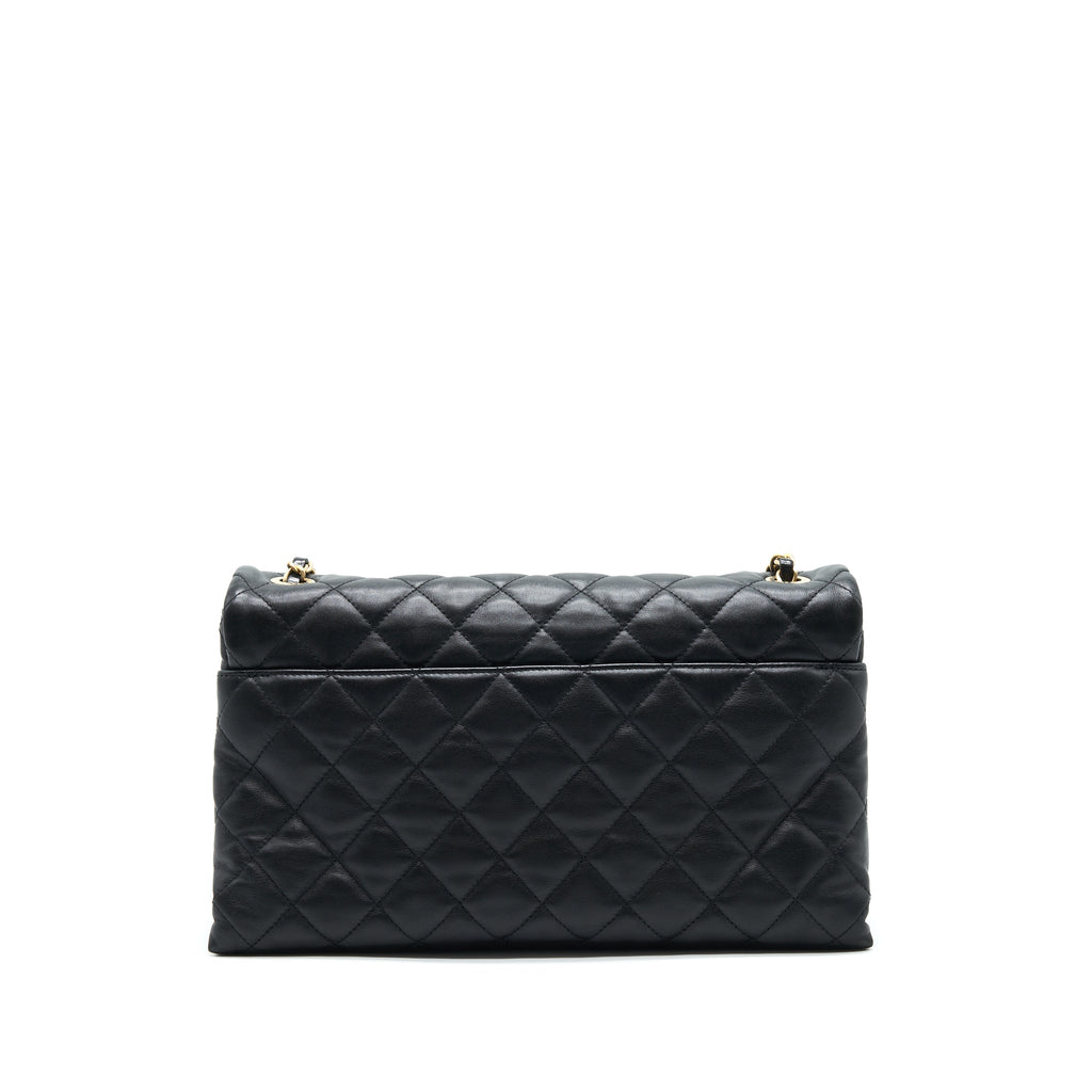 Chanel Large Single Flap Bag Calfskin  Black