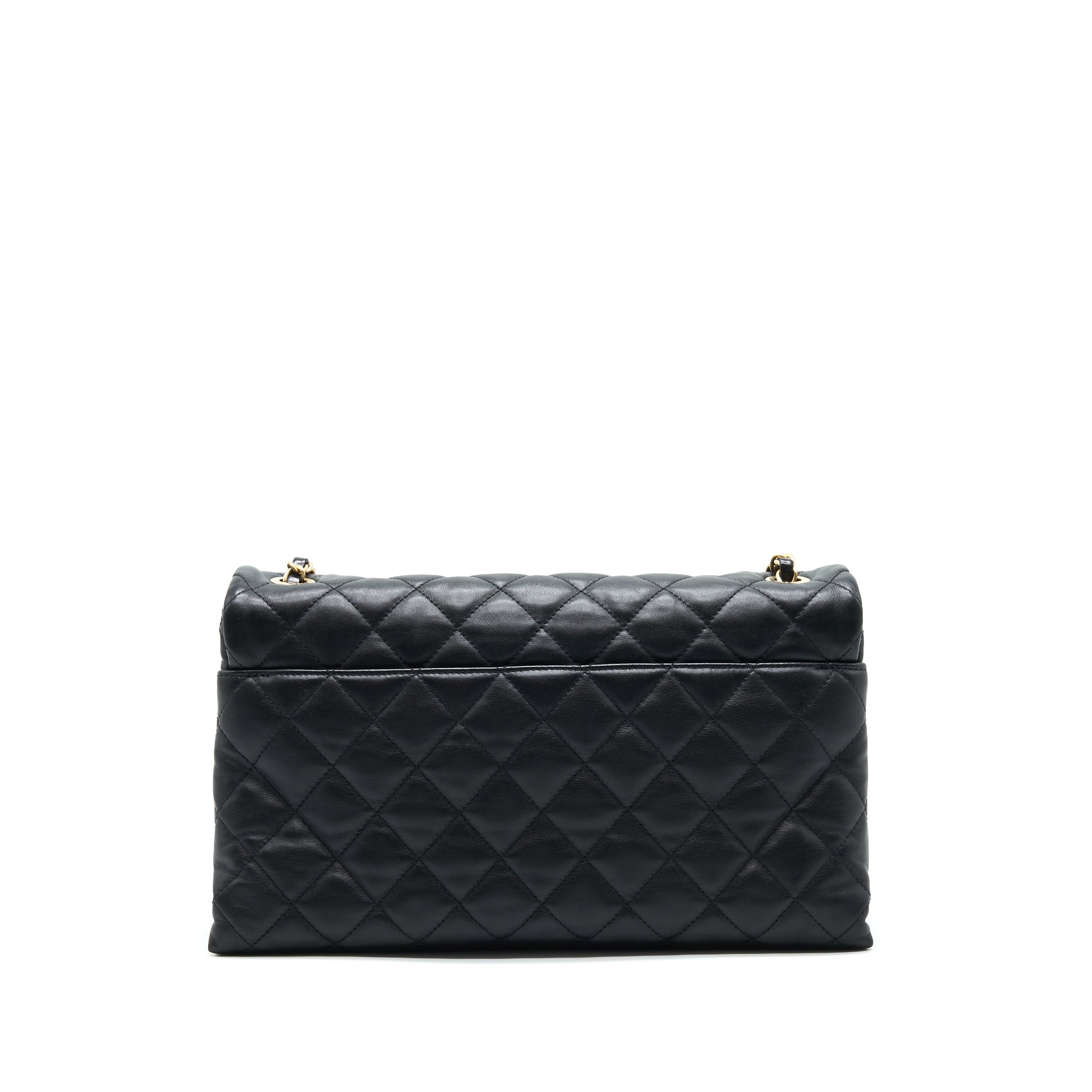 Chanel Large Single Flap Bag Calfskin  Black