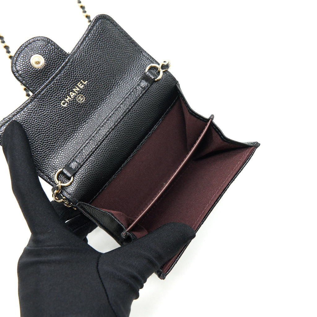 Chanel Classic  Holder with Chain black L Serial 30