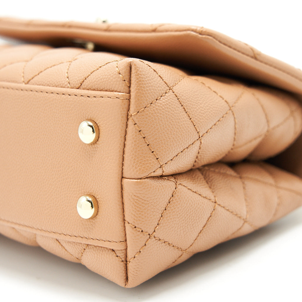 Chanel Mini Coco Handle Flap Bag 21p Caramel L