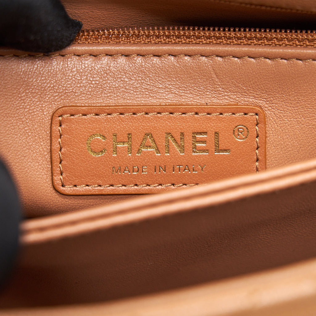Chanel Mini Coco Handle Flap Bag 21p Caramel L